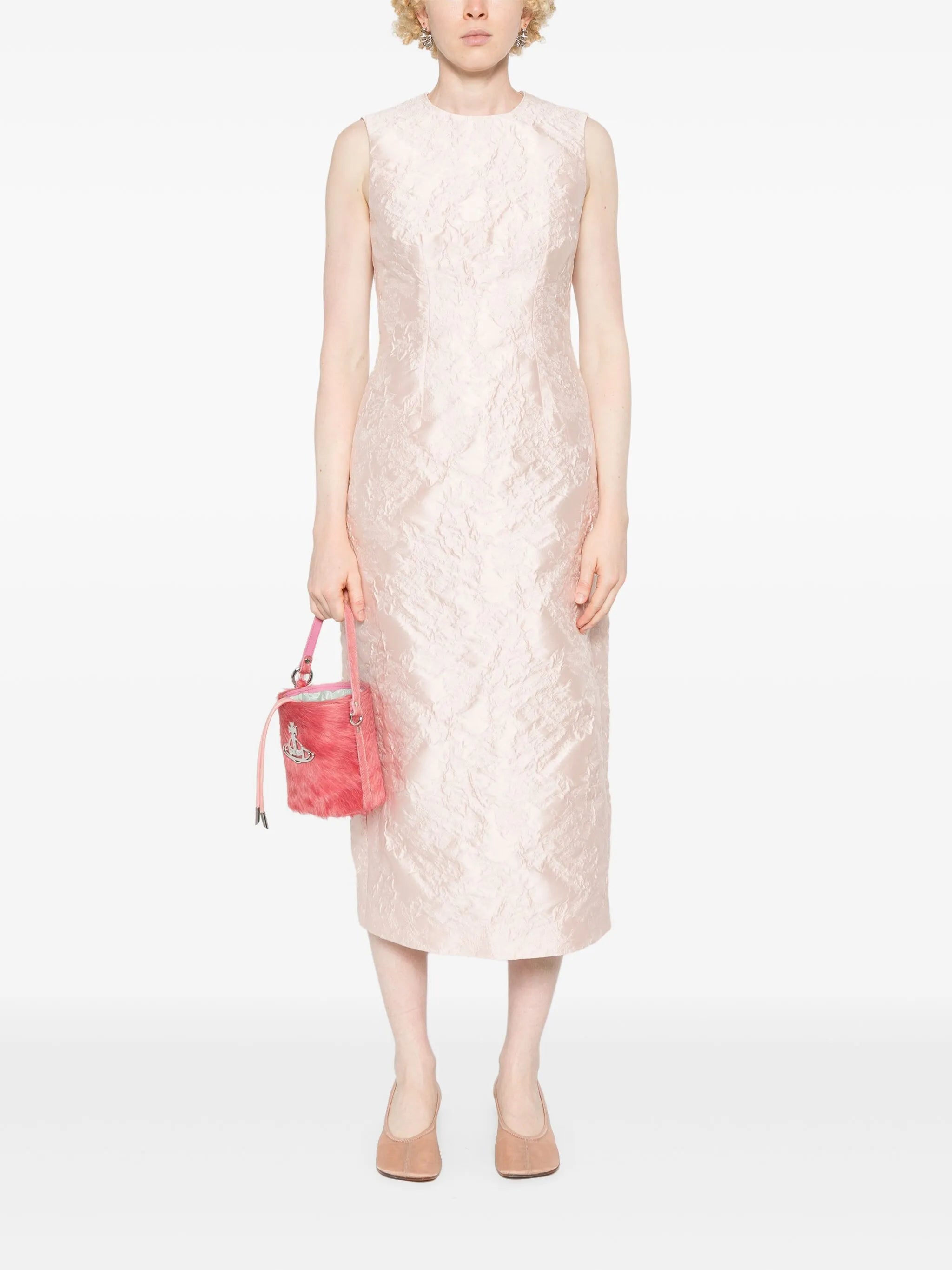 patterned midi dress