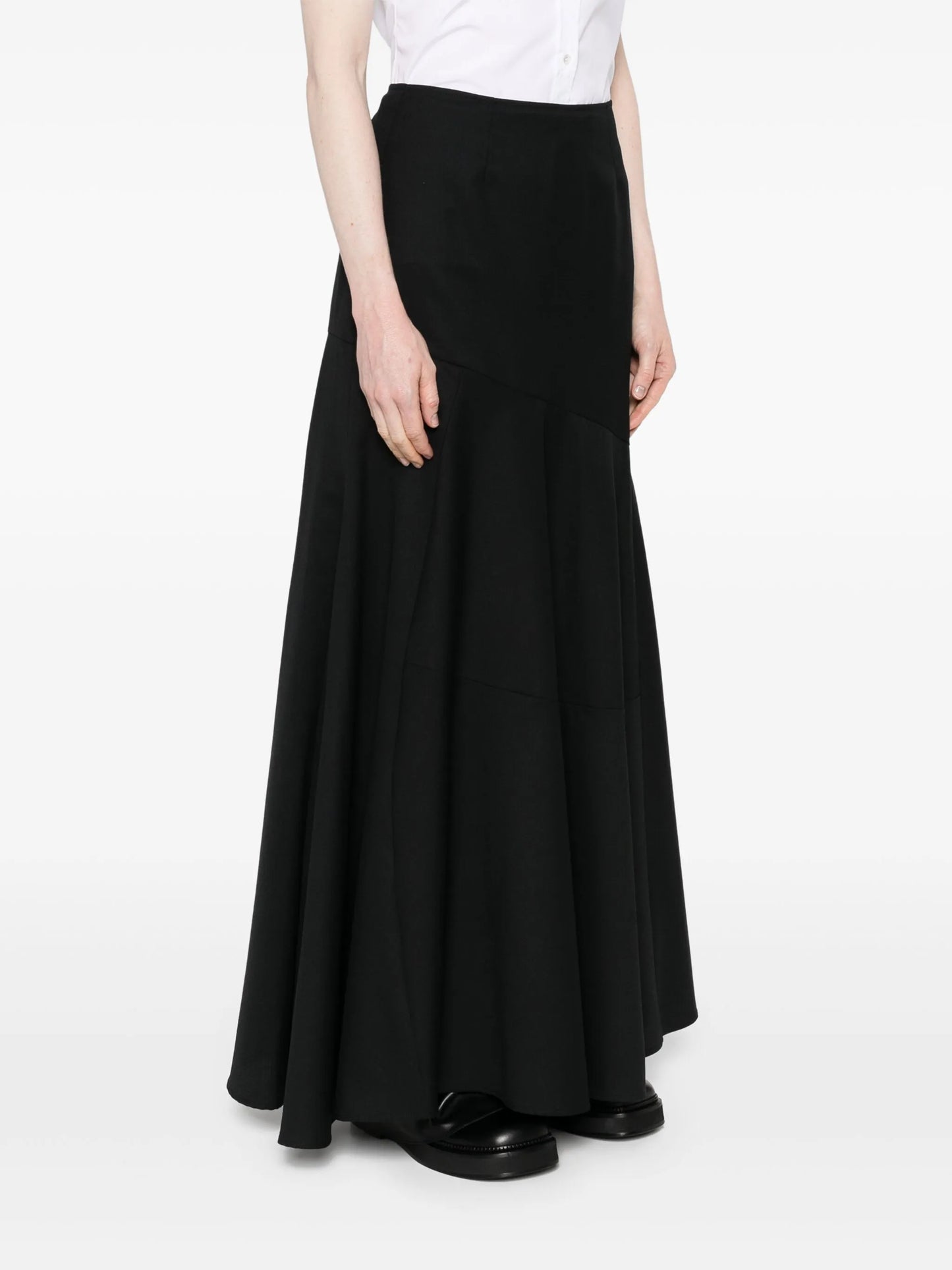 bias-cut maxi skirt