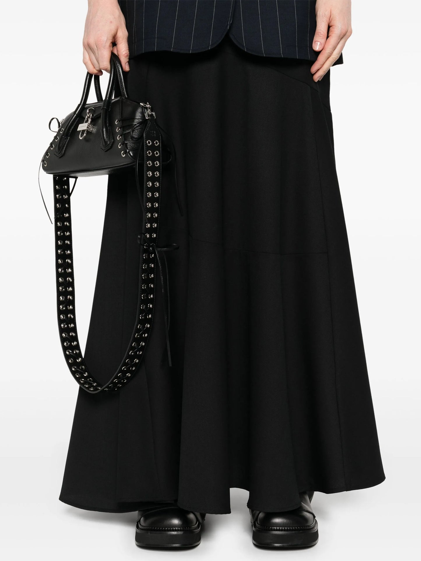 bias-cut maxi skirt