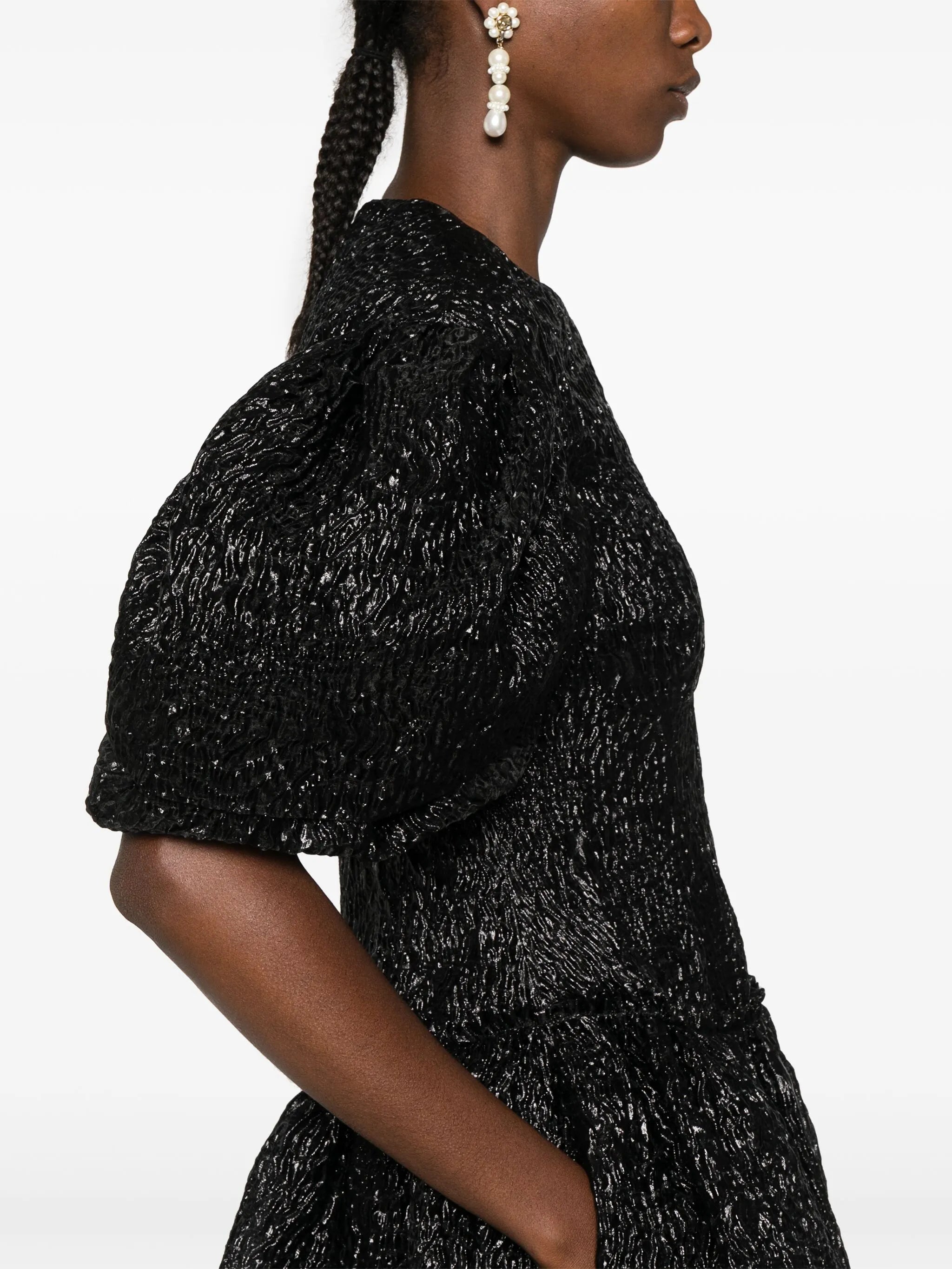 crinkled midi dress