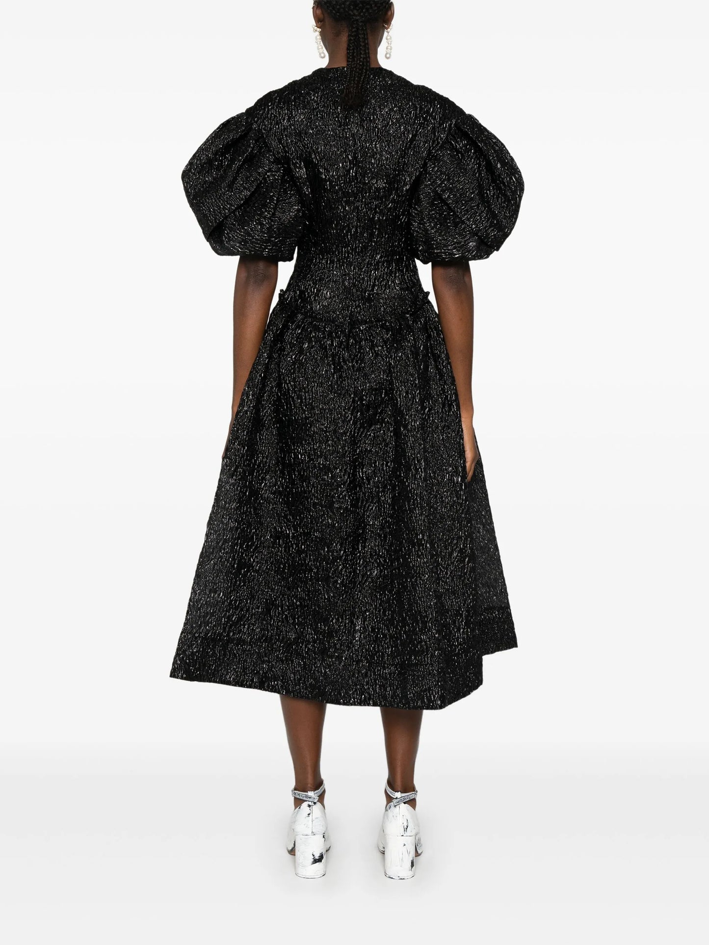crinkled midi dress