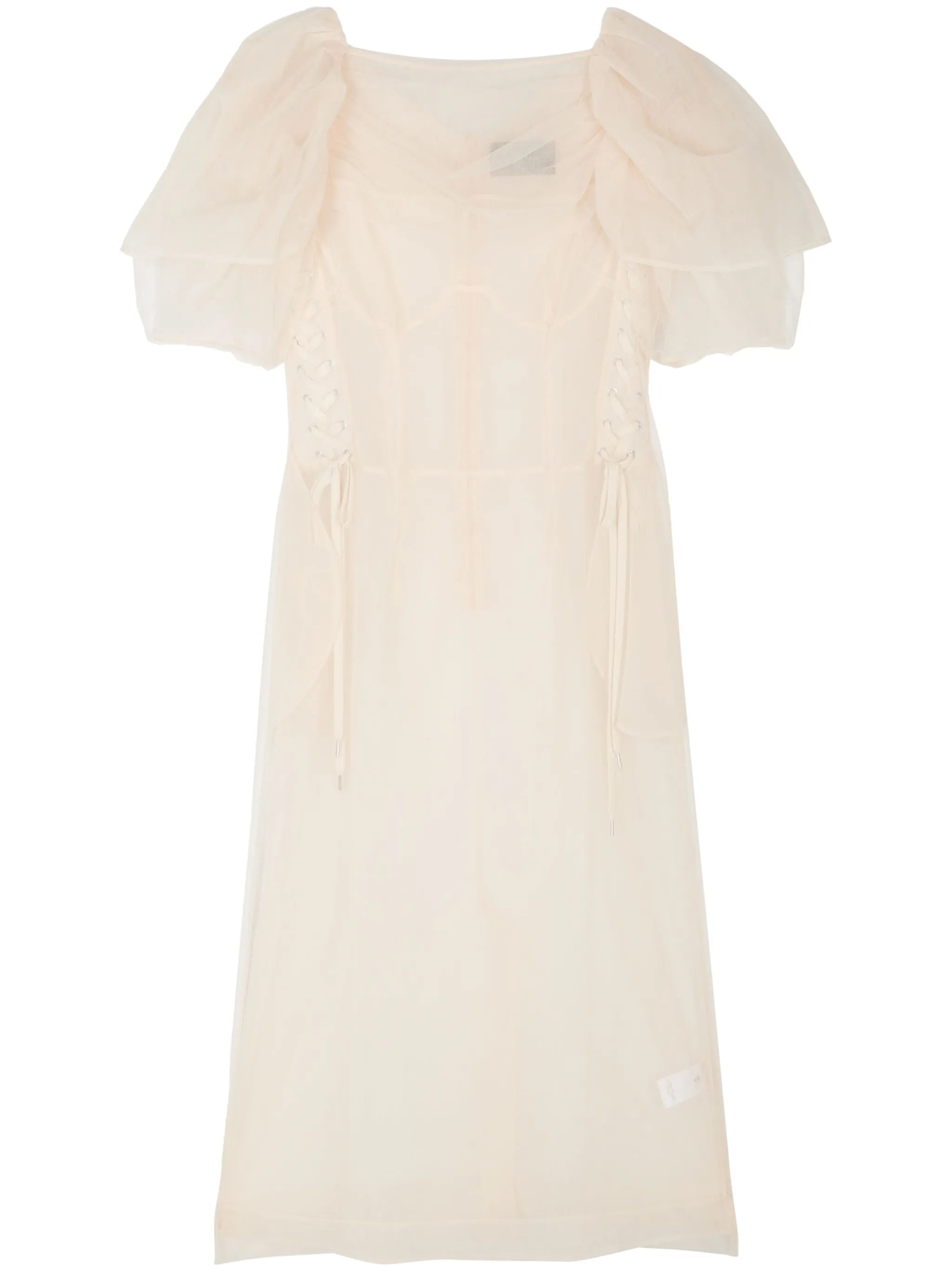 tulle corset-detail midi dress