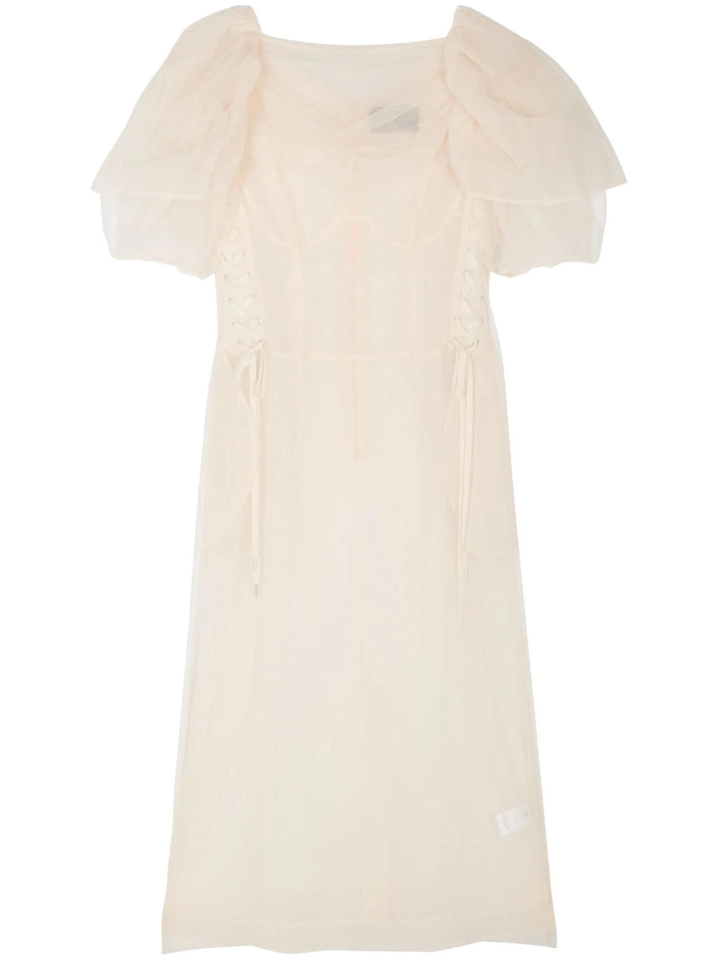 tulle corset-detail midi dress