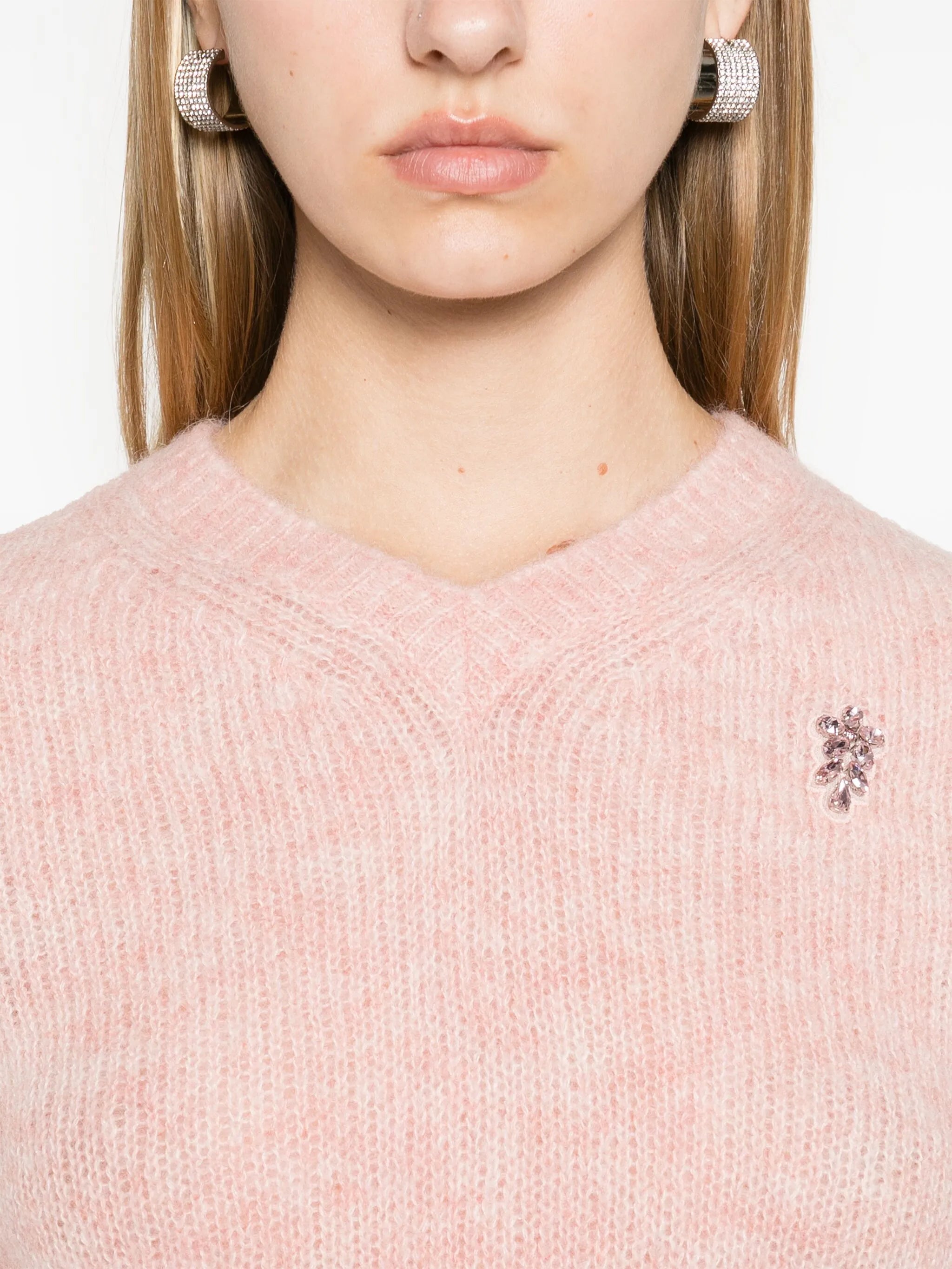 cropped V-neck sweater