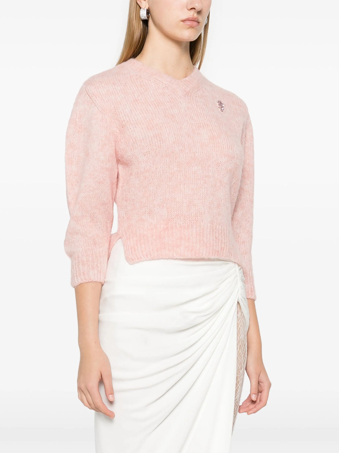cropped V-neck sweater