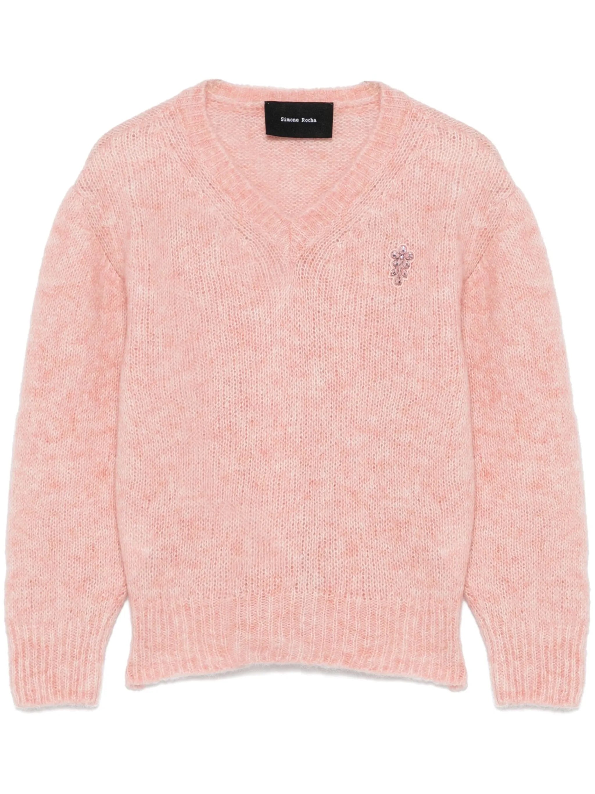 cropped V-neck sweater