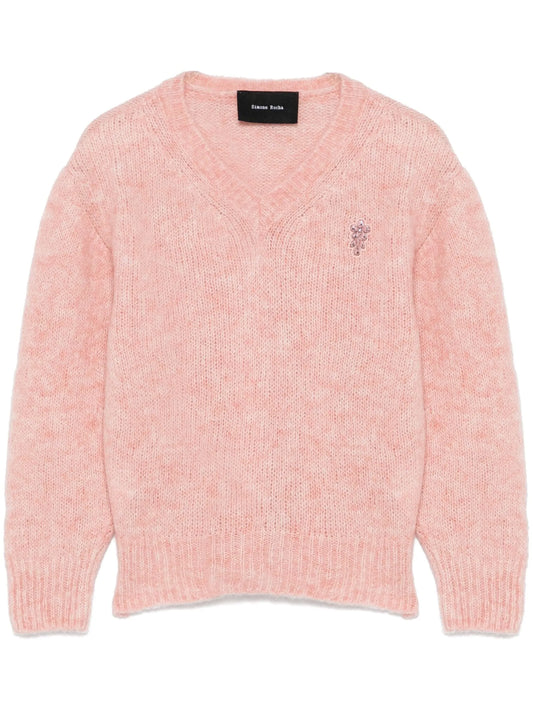cropped V-neck sweater