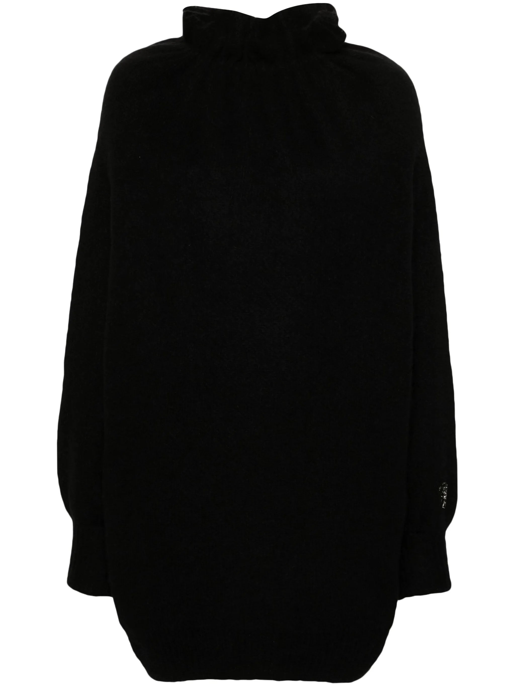 frilled high-neck jumper