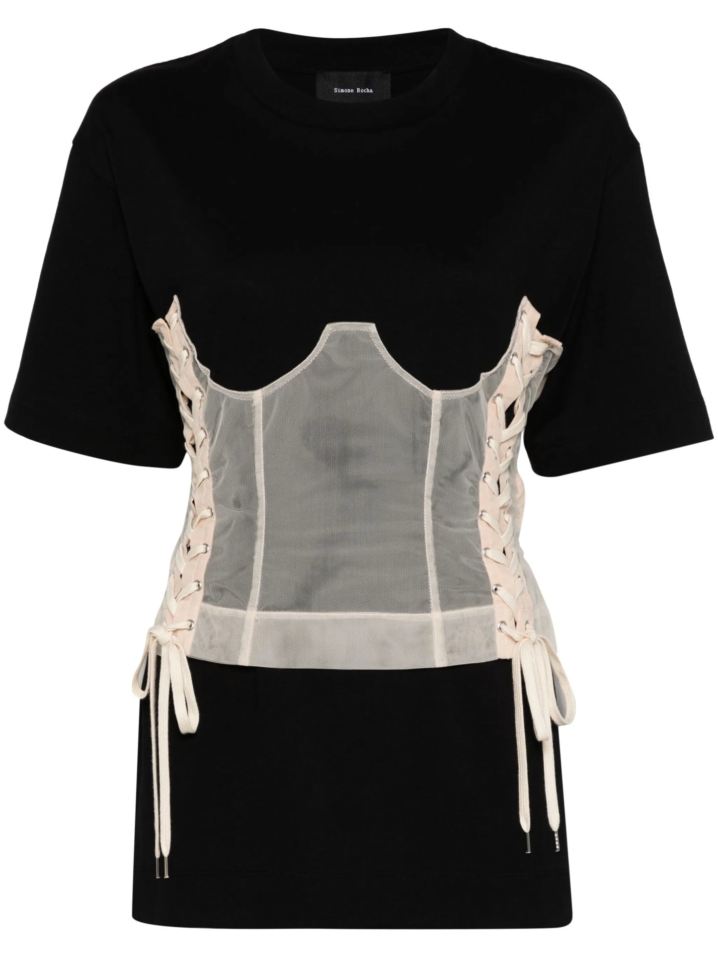 corset-insert short-sleeve T-shirt