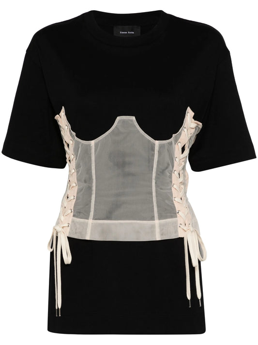 corset-insert short-sleeve T-shirt