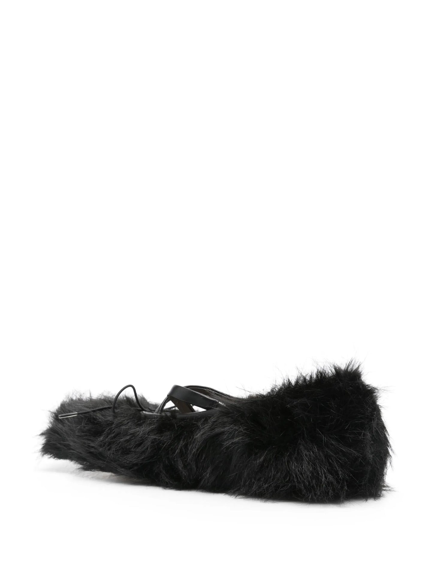 faux-fur ballet flats