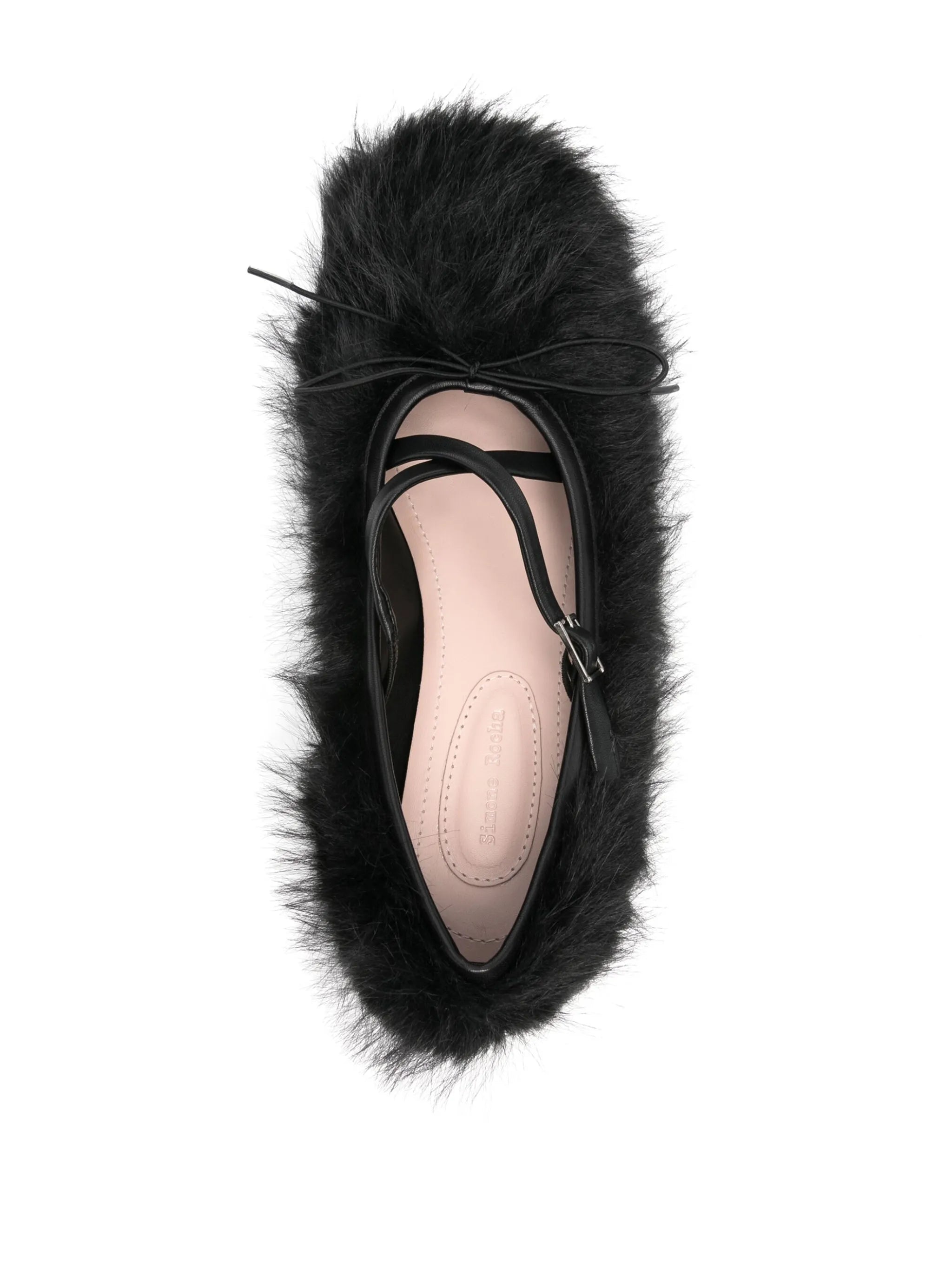 faux-fur ballet flats