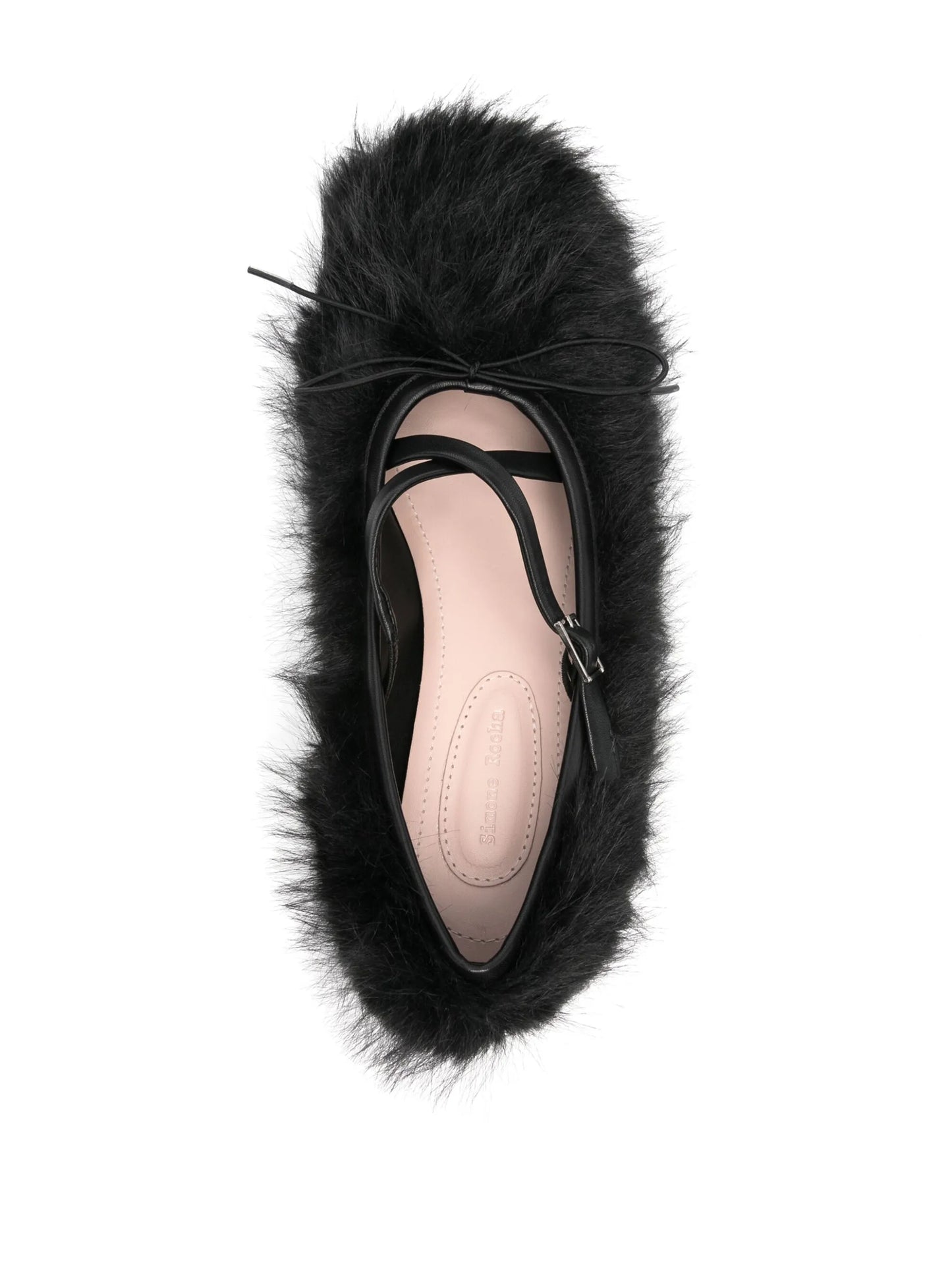 faux-fur ballet flats