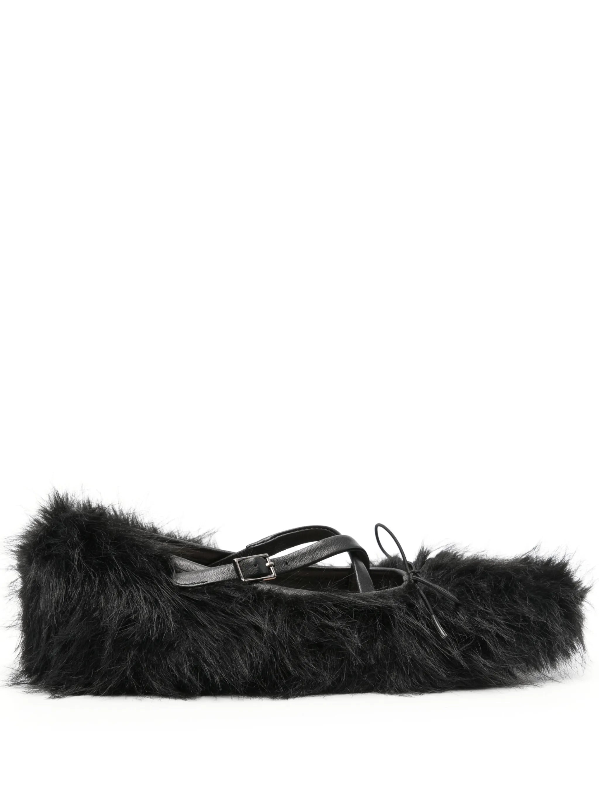 faux-fur ballet flats