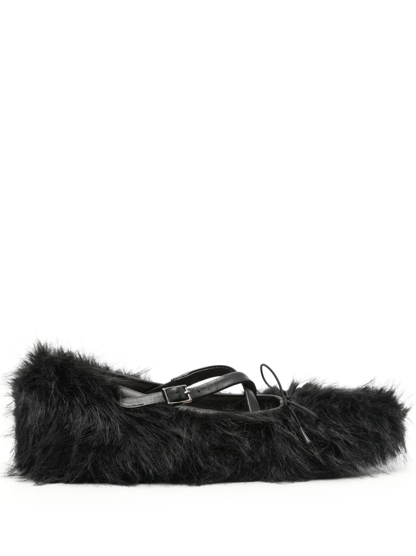 faux-fur ballet flats