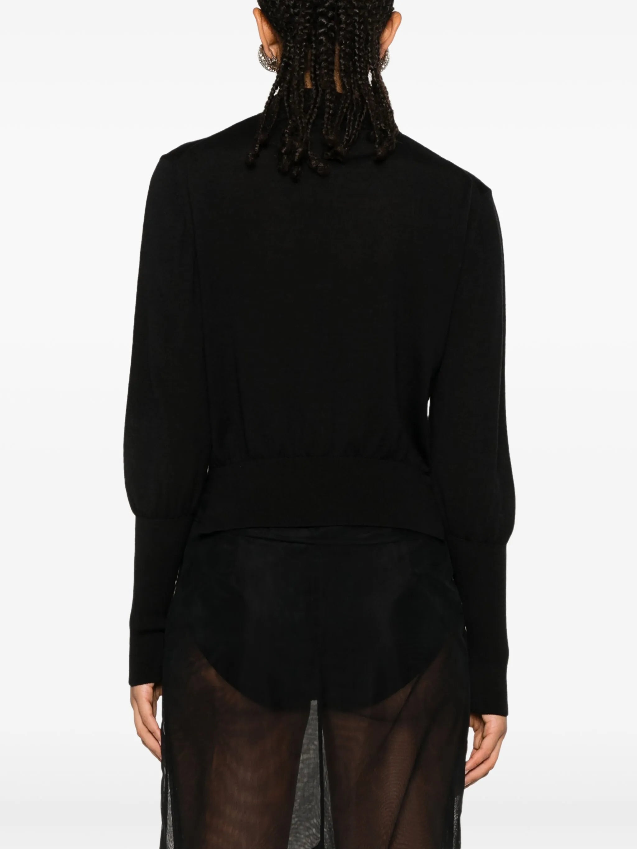 crystal-embellished polo cardigan