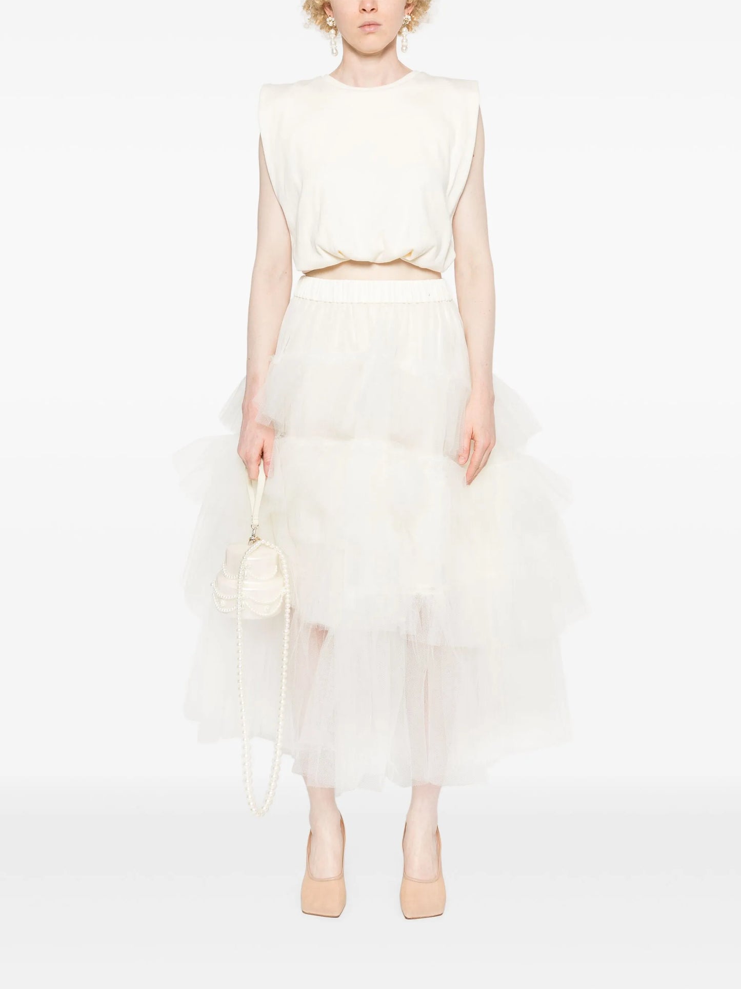 tulle midi skirt