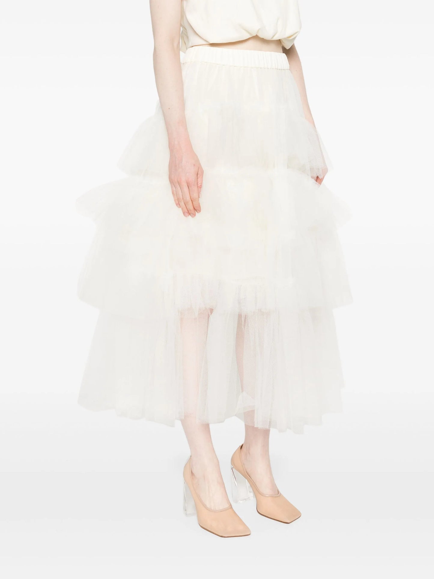 tulle midi skirt