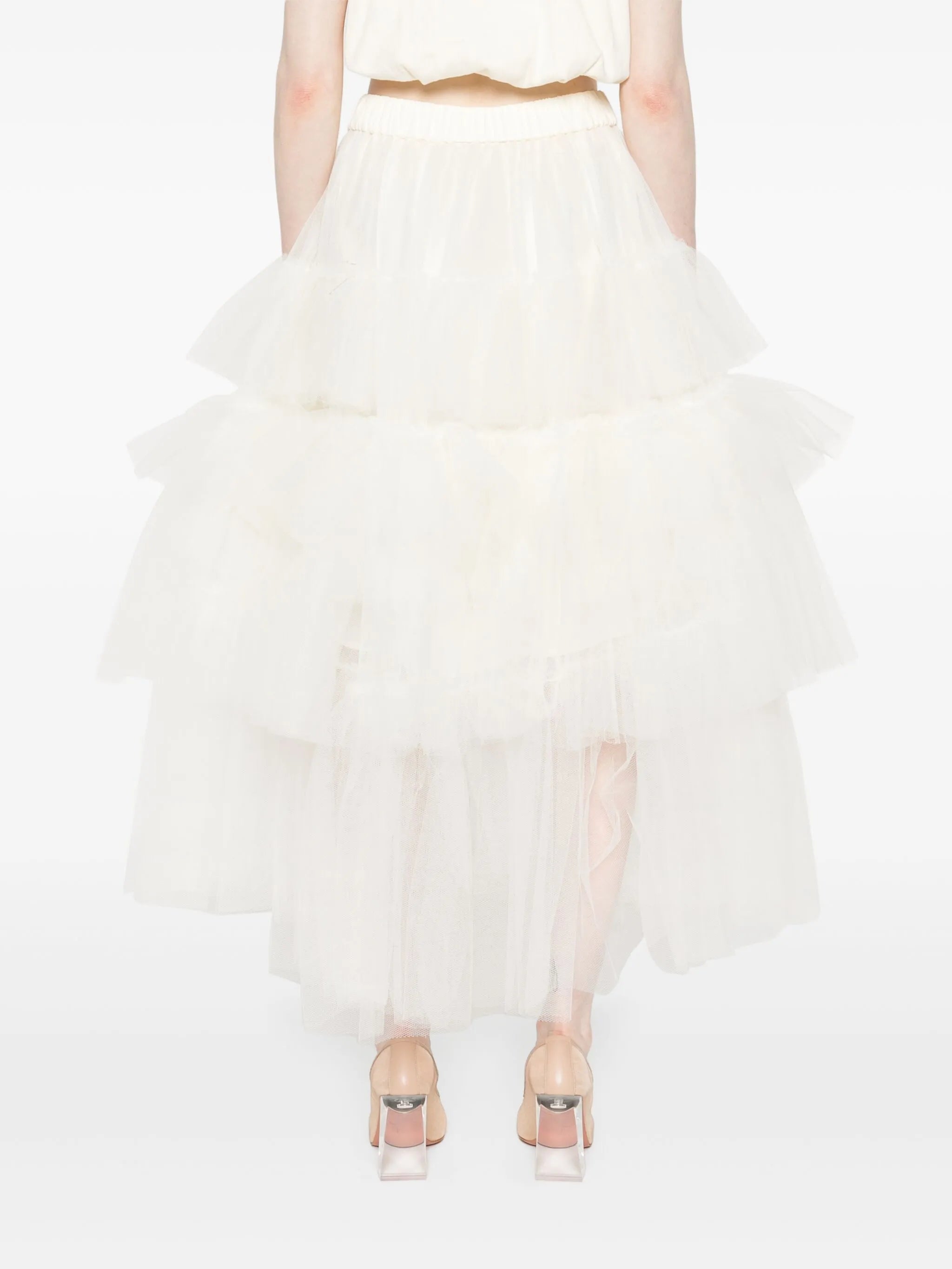 tulle midi skirt
