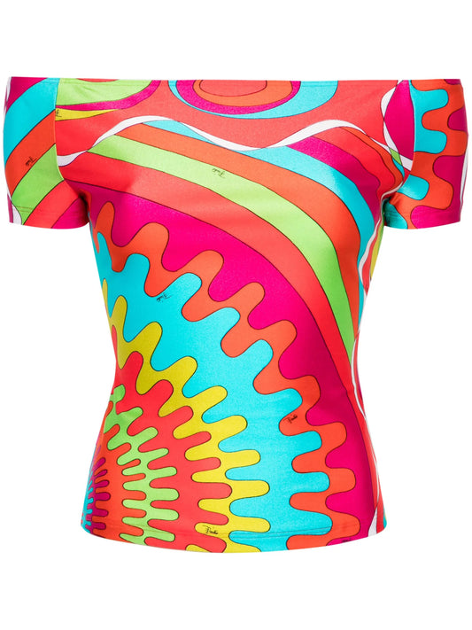 Bersaglio-print off-shoulder top
