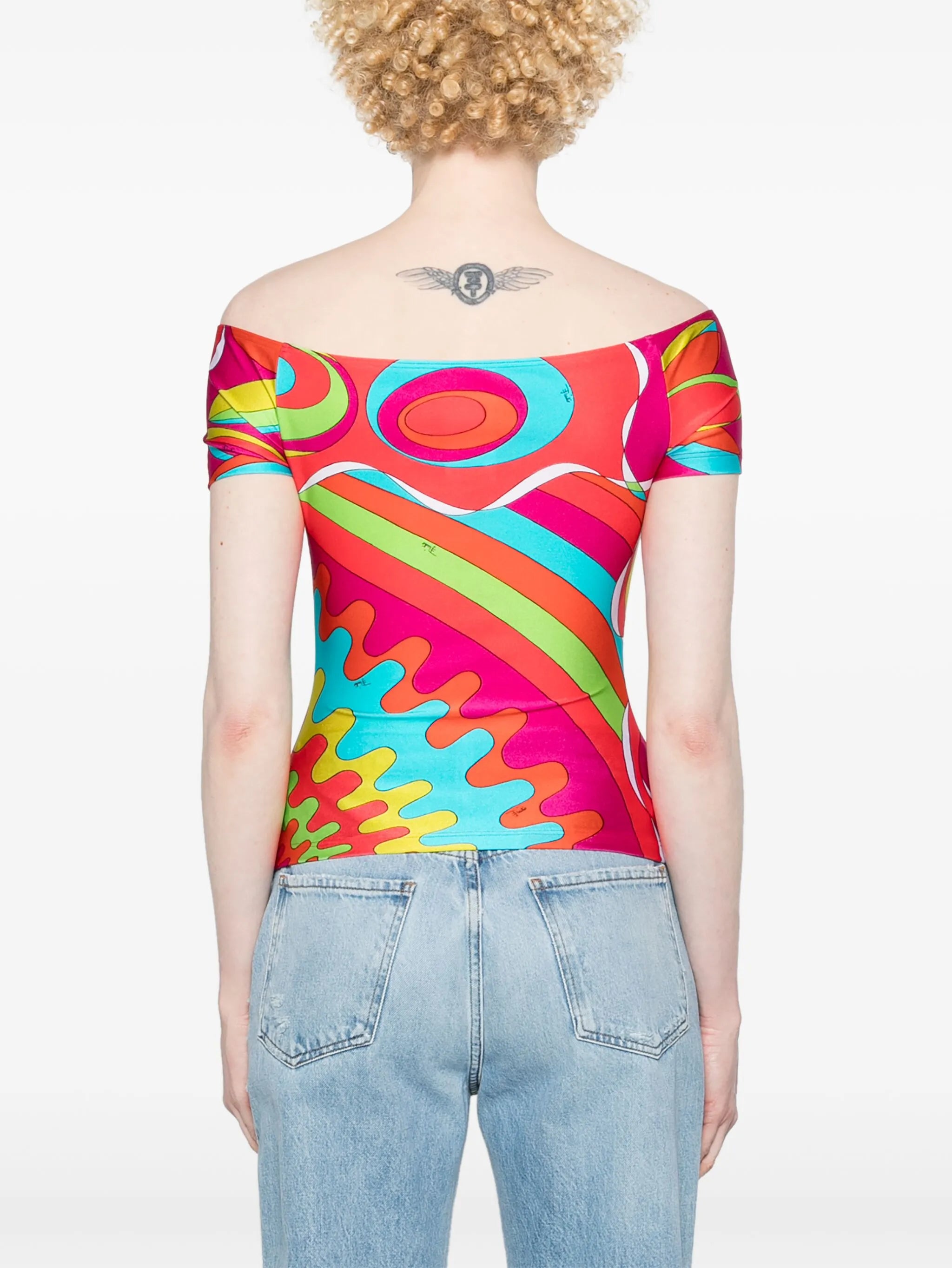 Bersaglio-print off-shoulder top