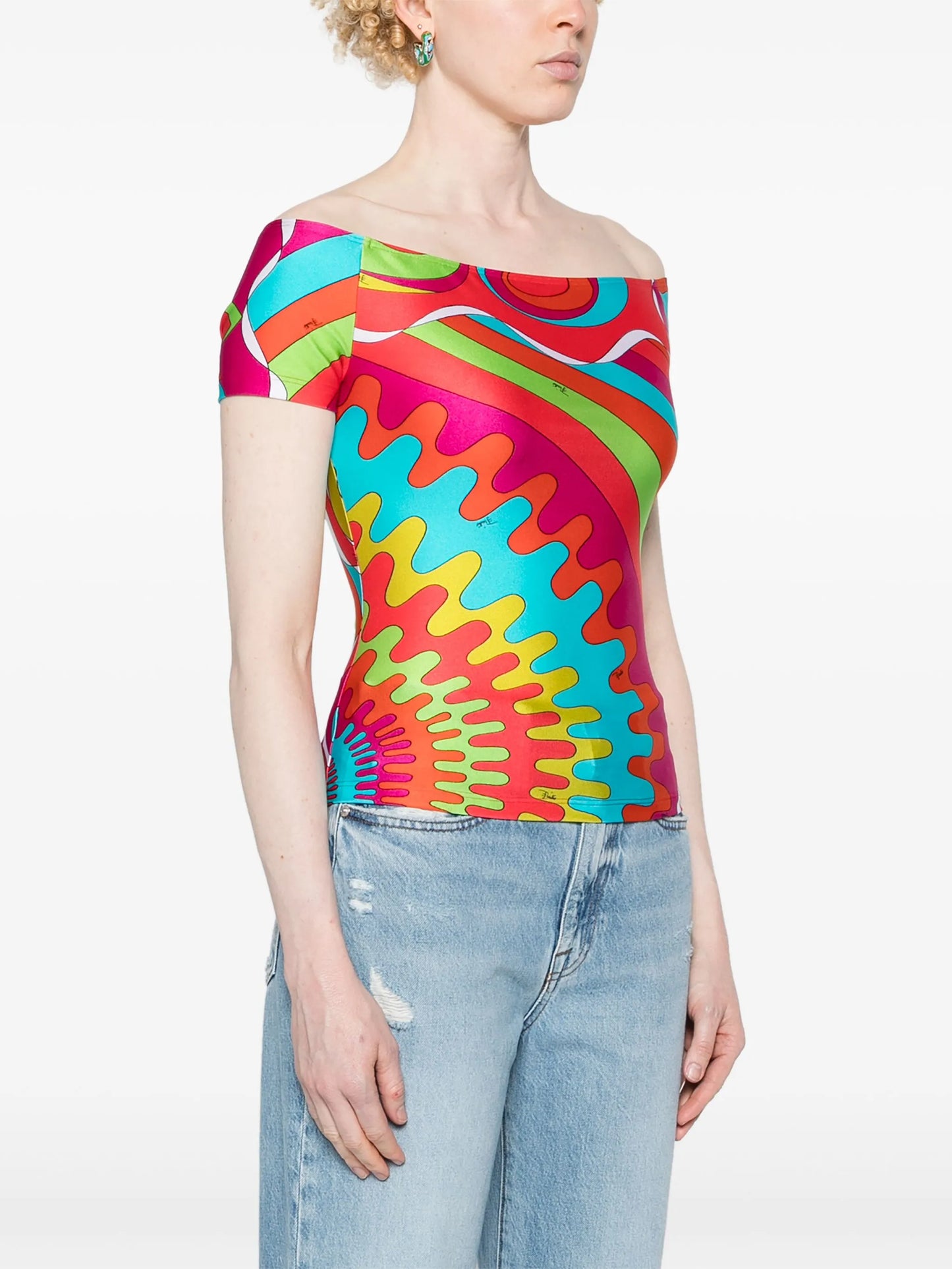 Bersaglio-print off-shoulder top