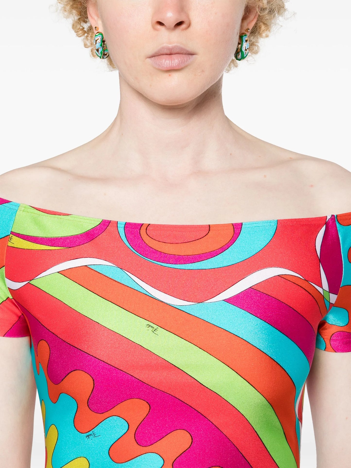 Bersaglio-print off-shoulder top