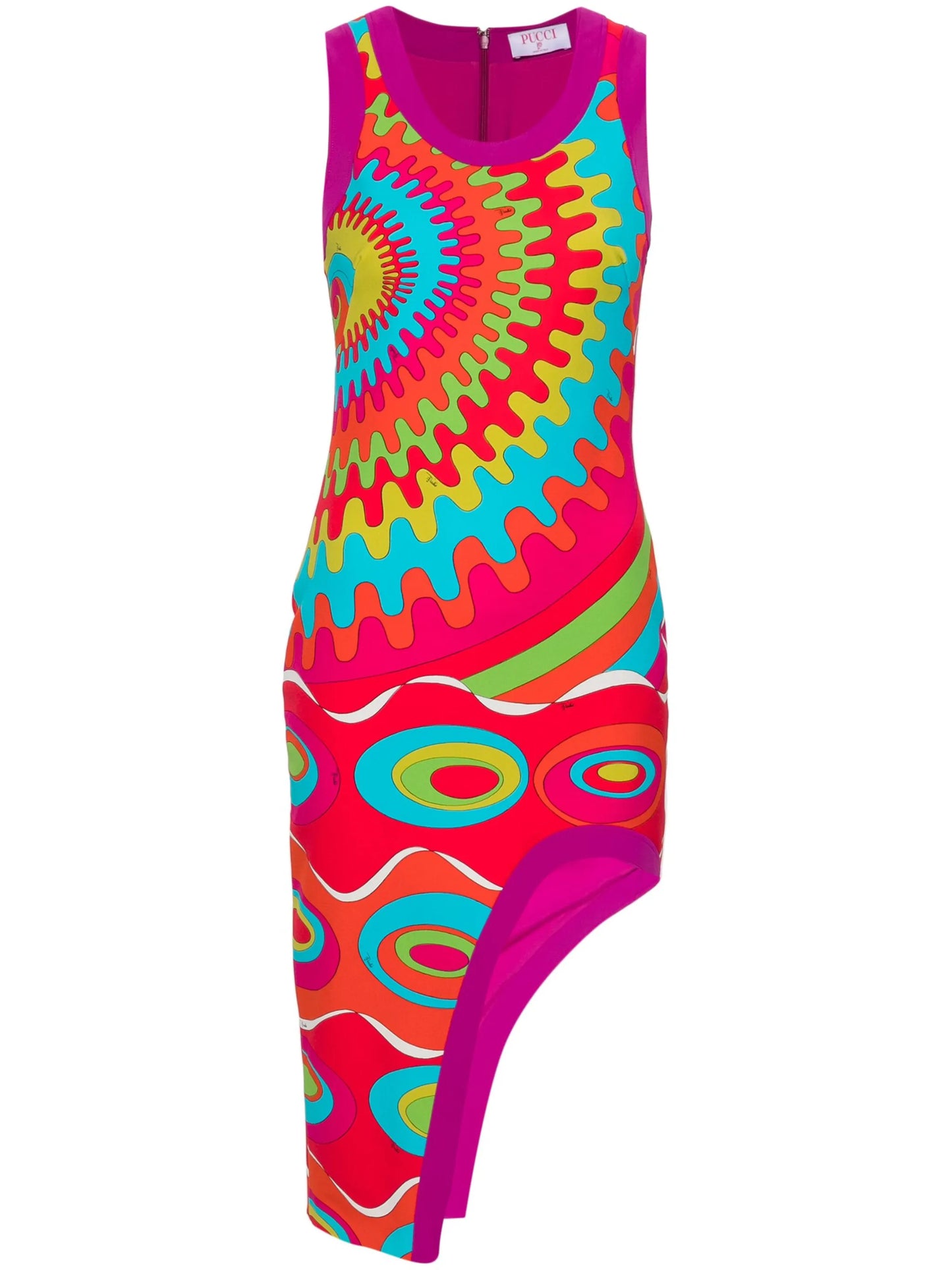 Bersaglio-print asymmetric dress