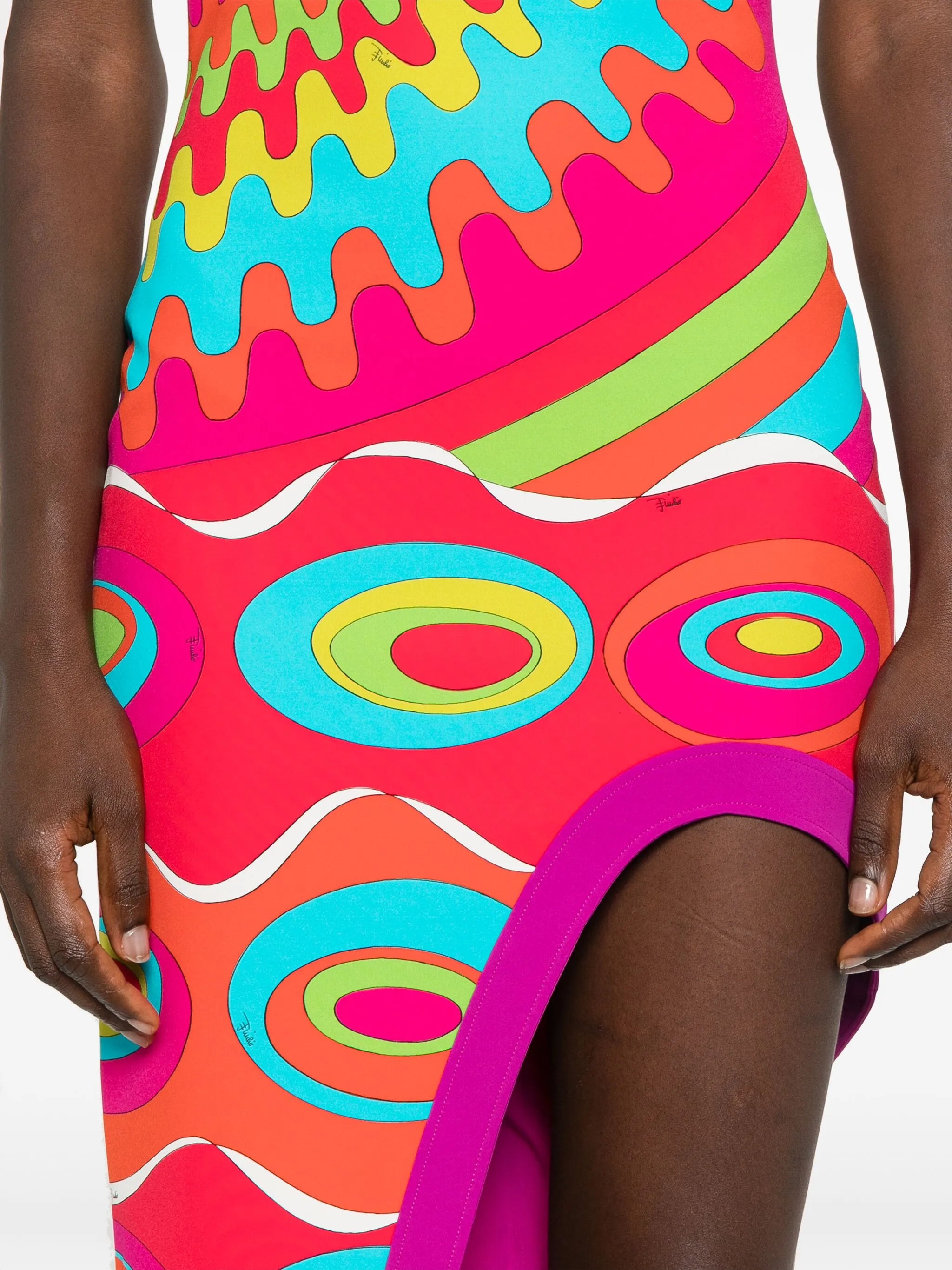 Bersaglio-print asymmetric dress