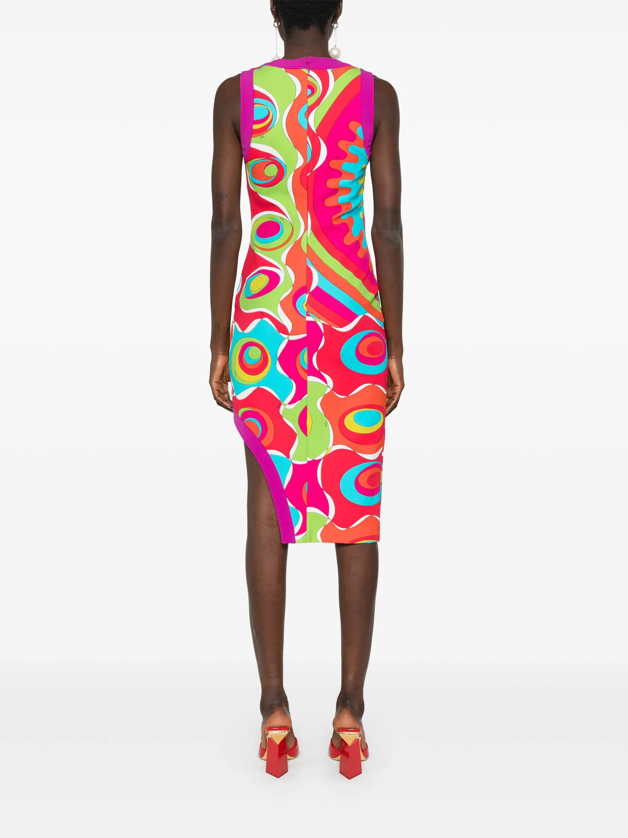 Bersaglio-print asymmetric dress