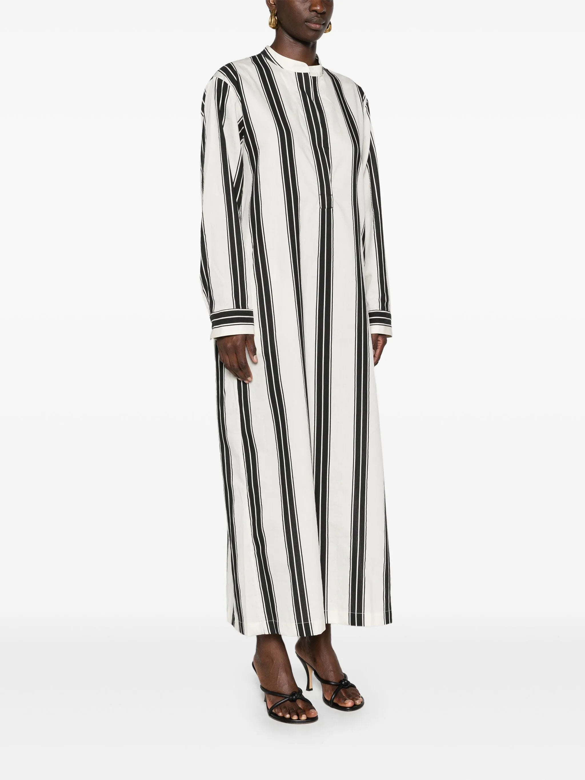 Djellaba striped maxi dress