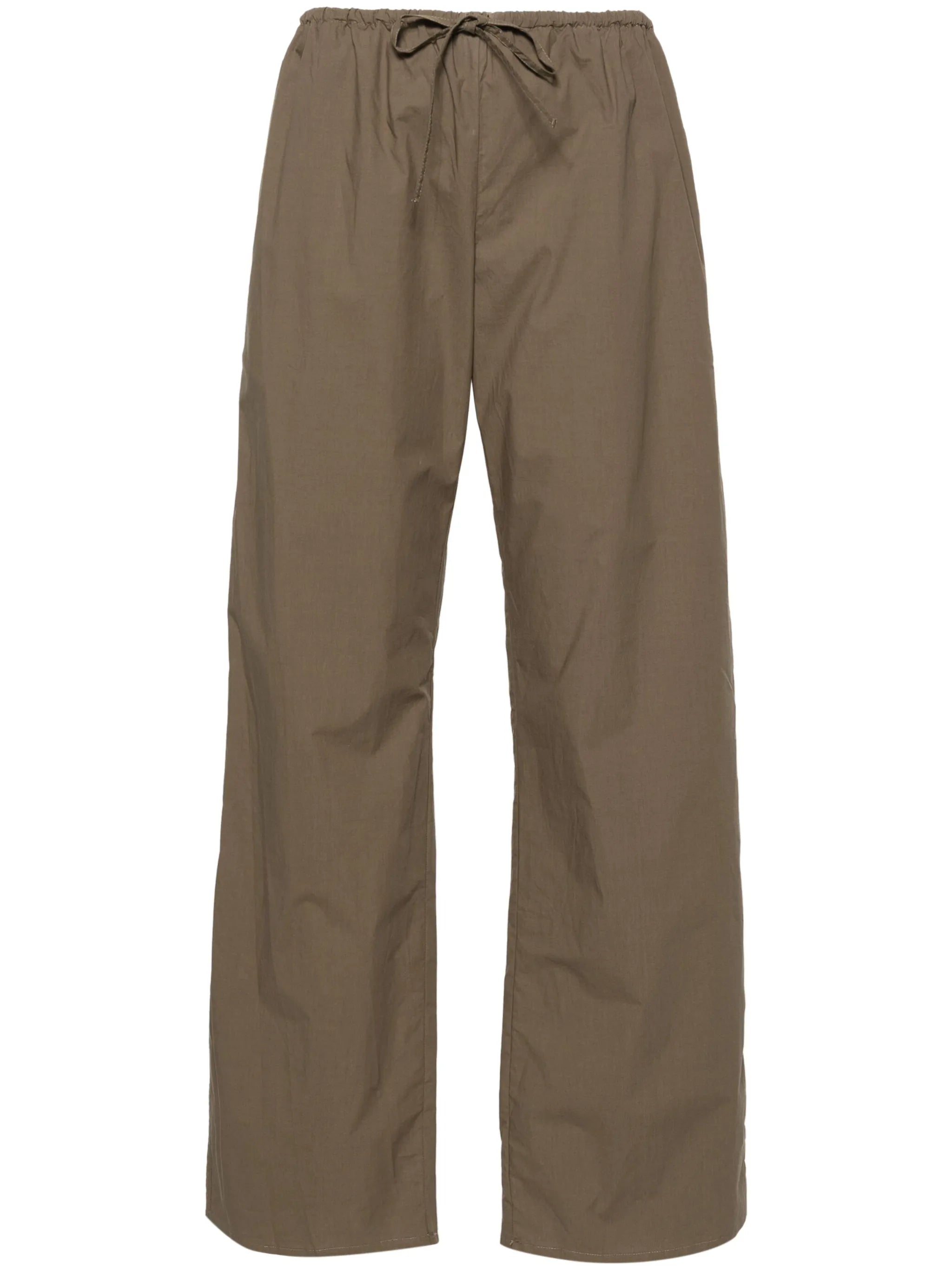 drawstring-waist organic cotton trousers