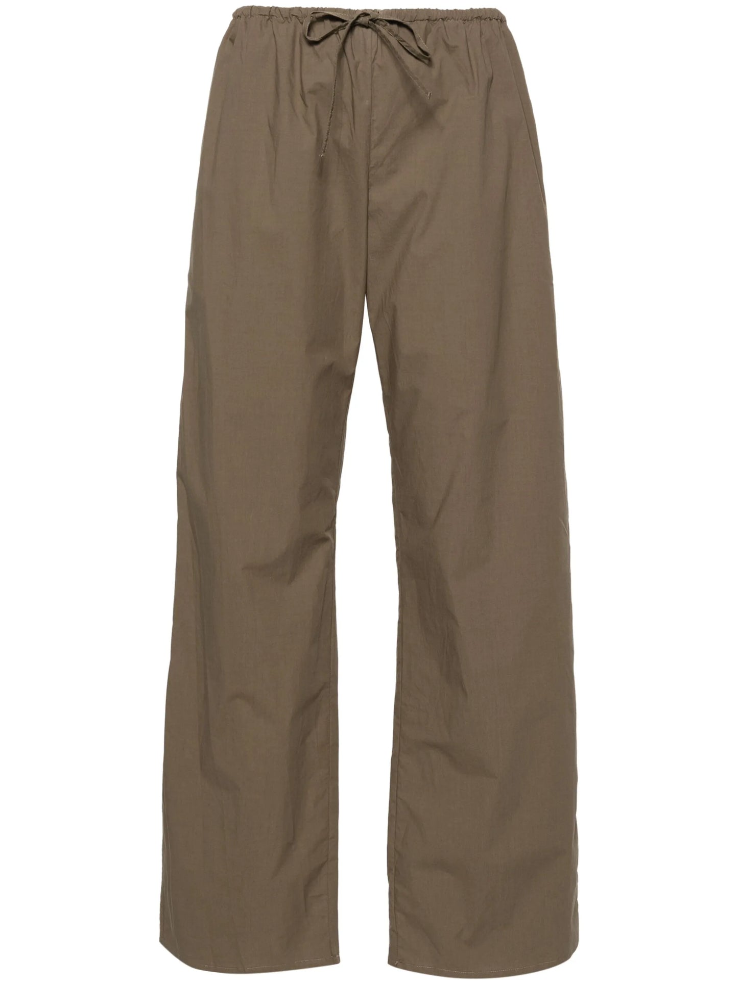 drawstring-waist organic cotton trousers