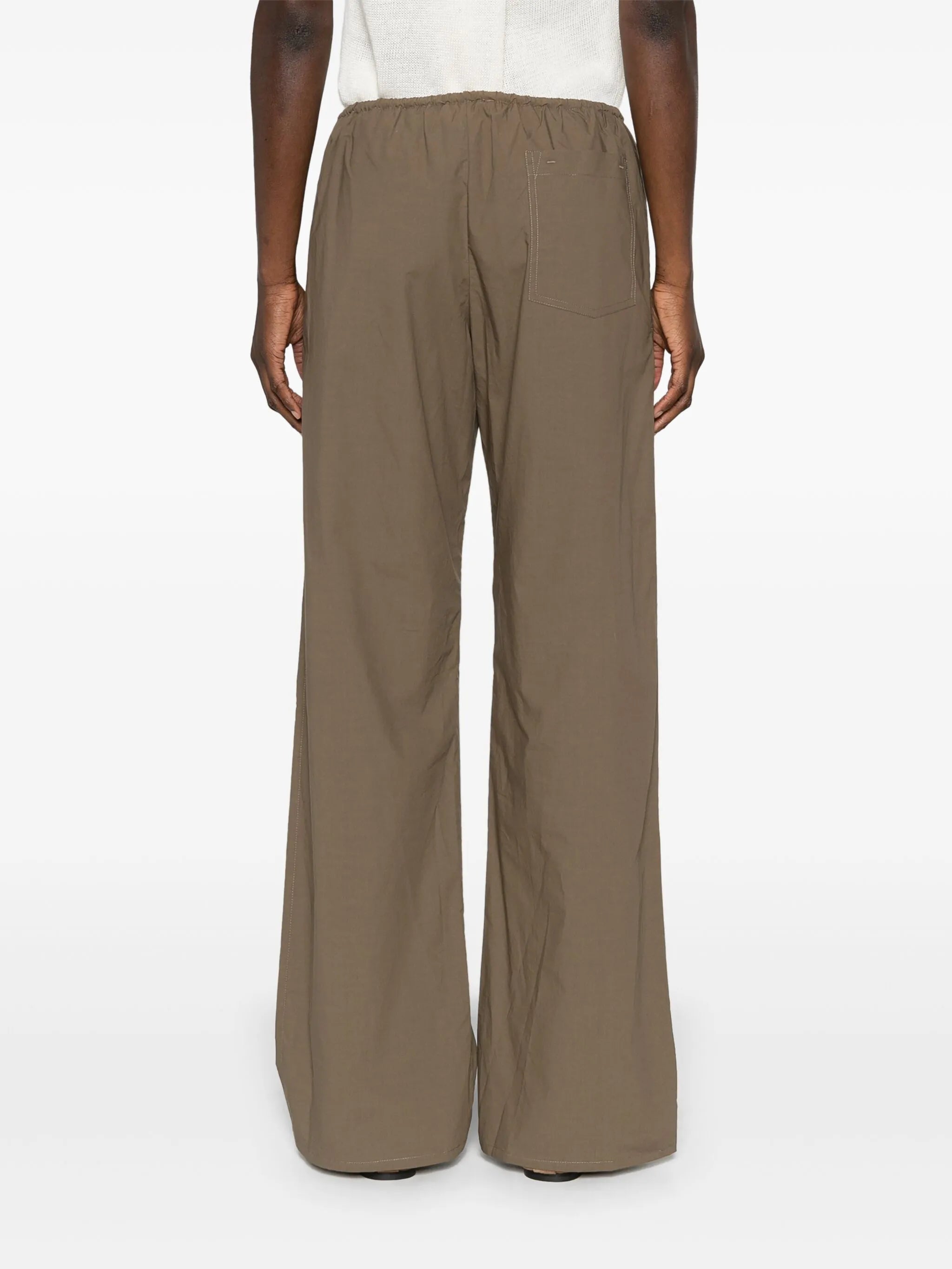 drawstring-waist organic cotton trousers