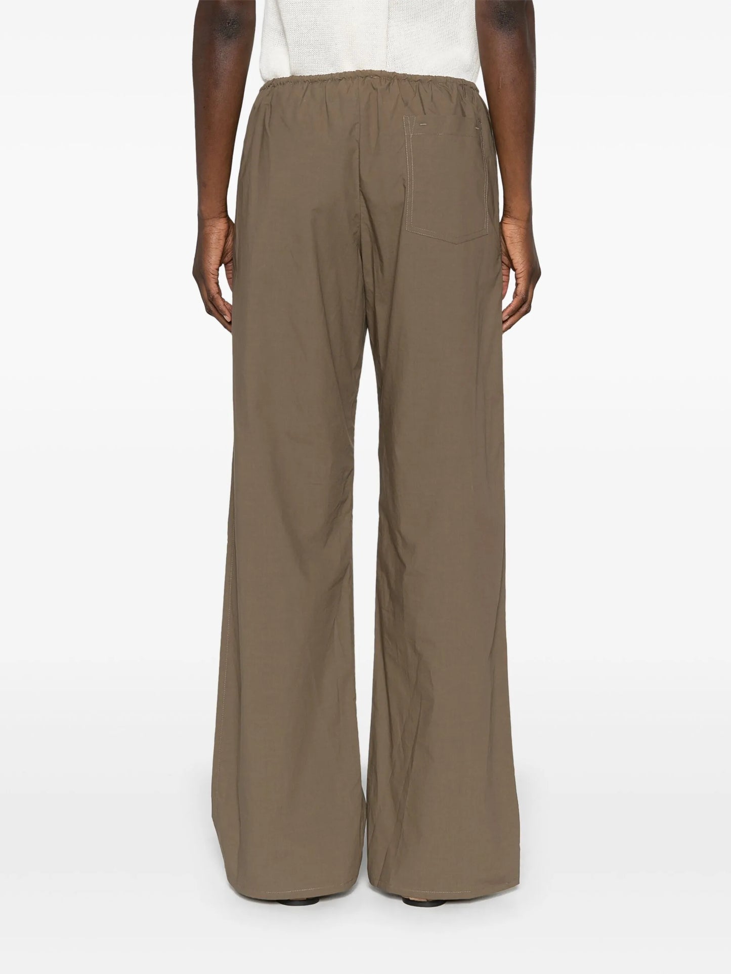 drawstring-waist organic cotton trousers
