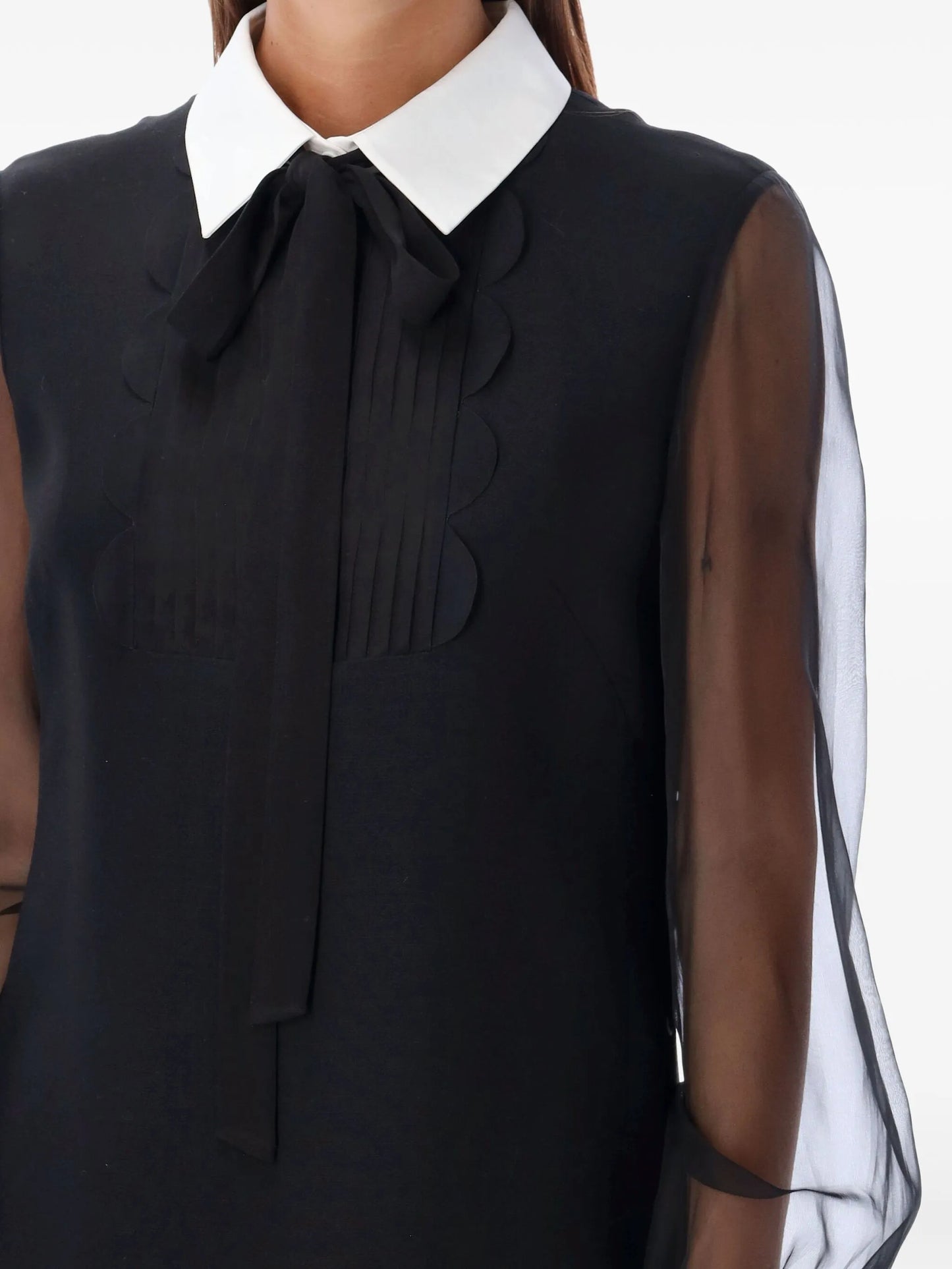 sheer sleeves dress