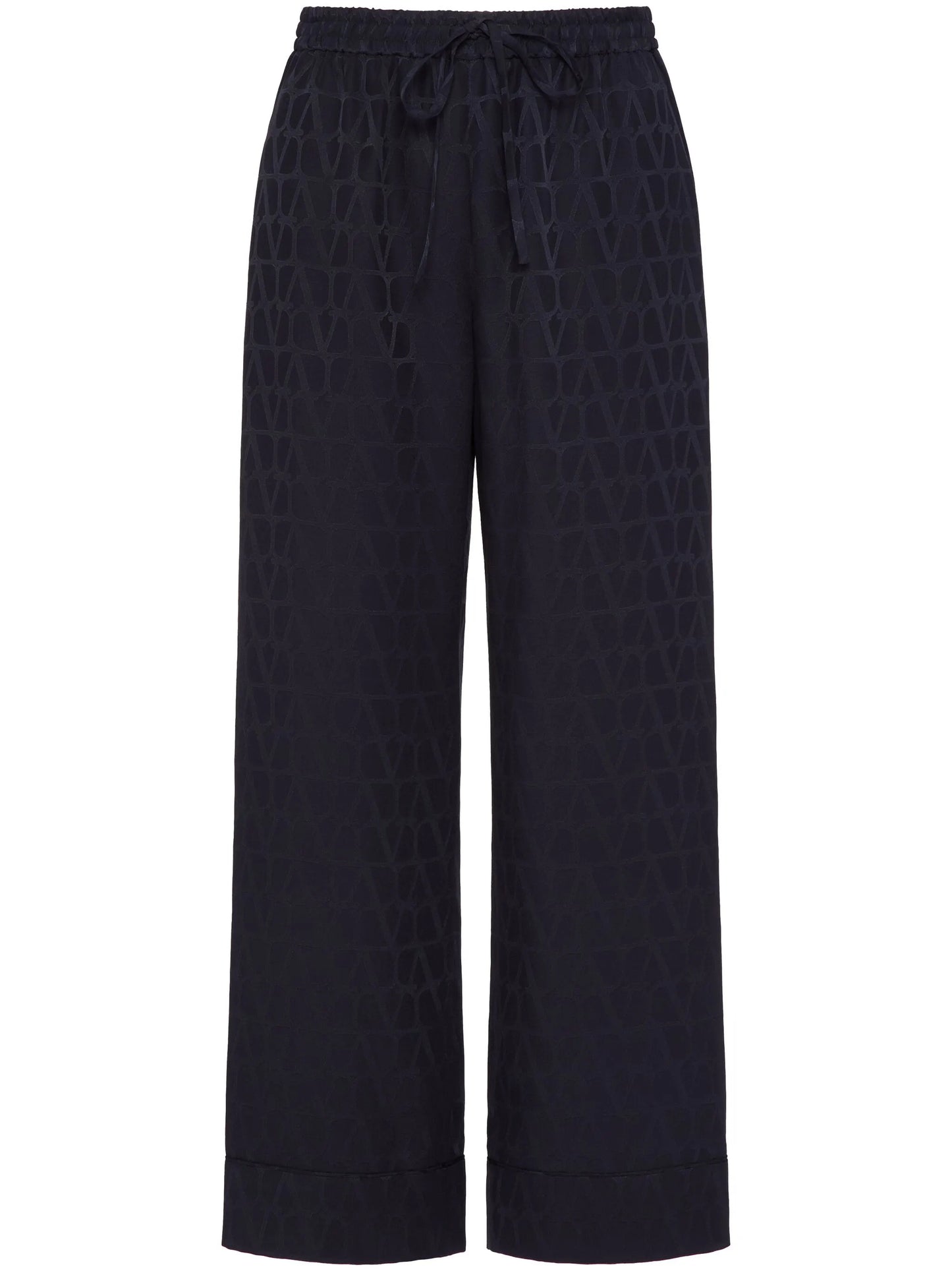 Optical V silk trousers