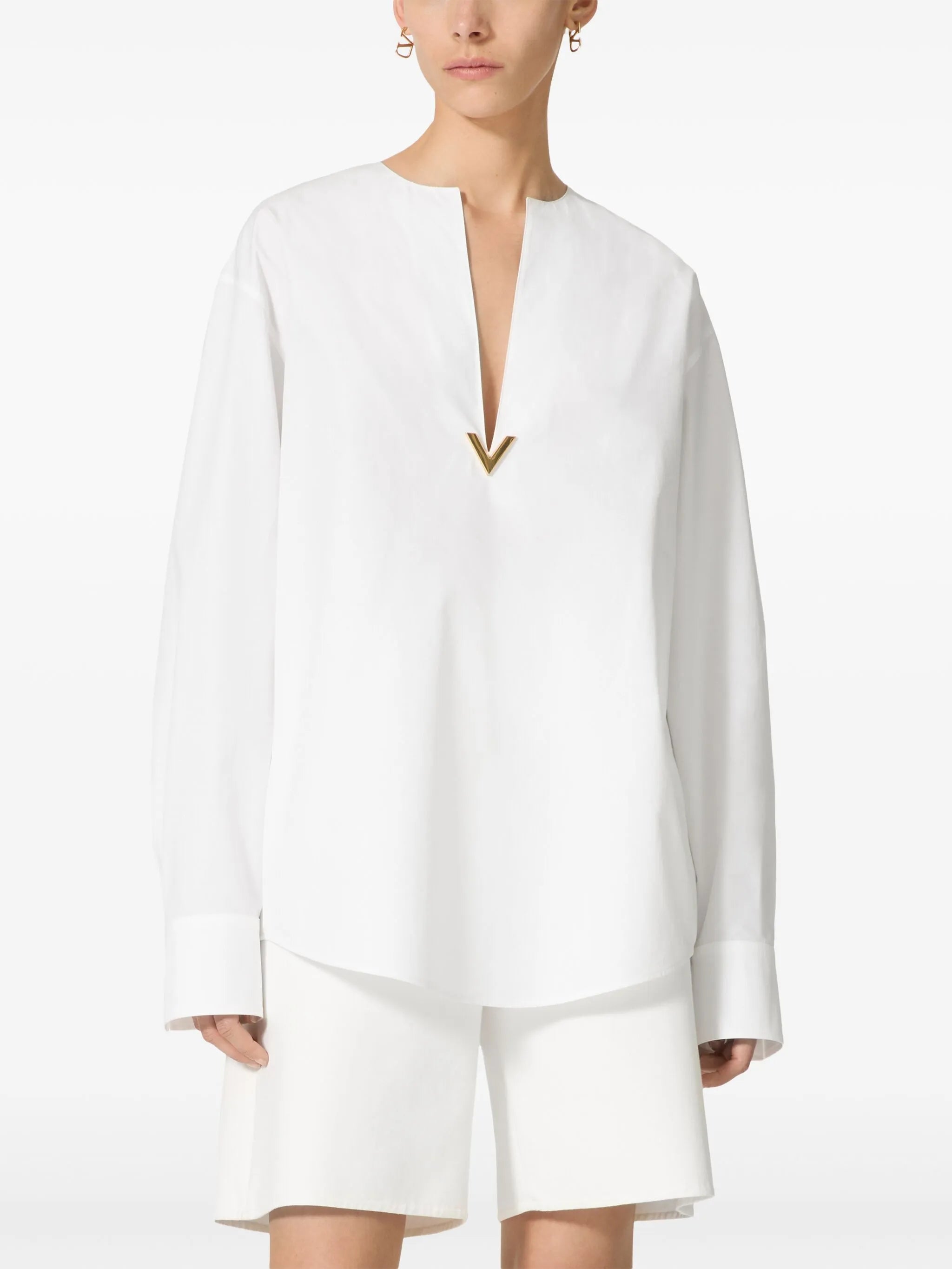 VGold poplin top