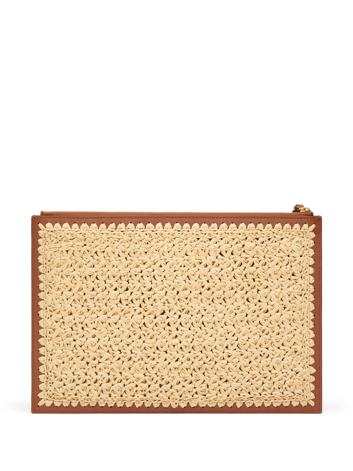 VLogo Signature raffia clutch bag