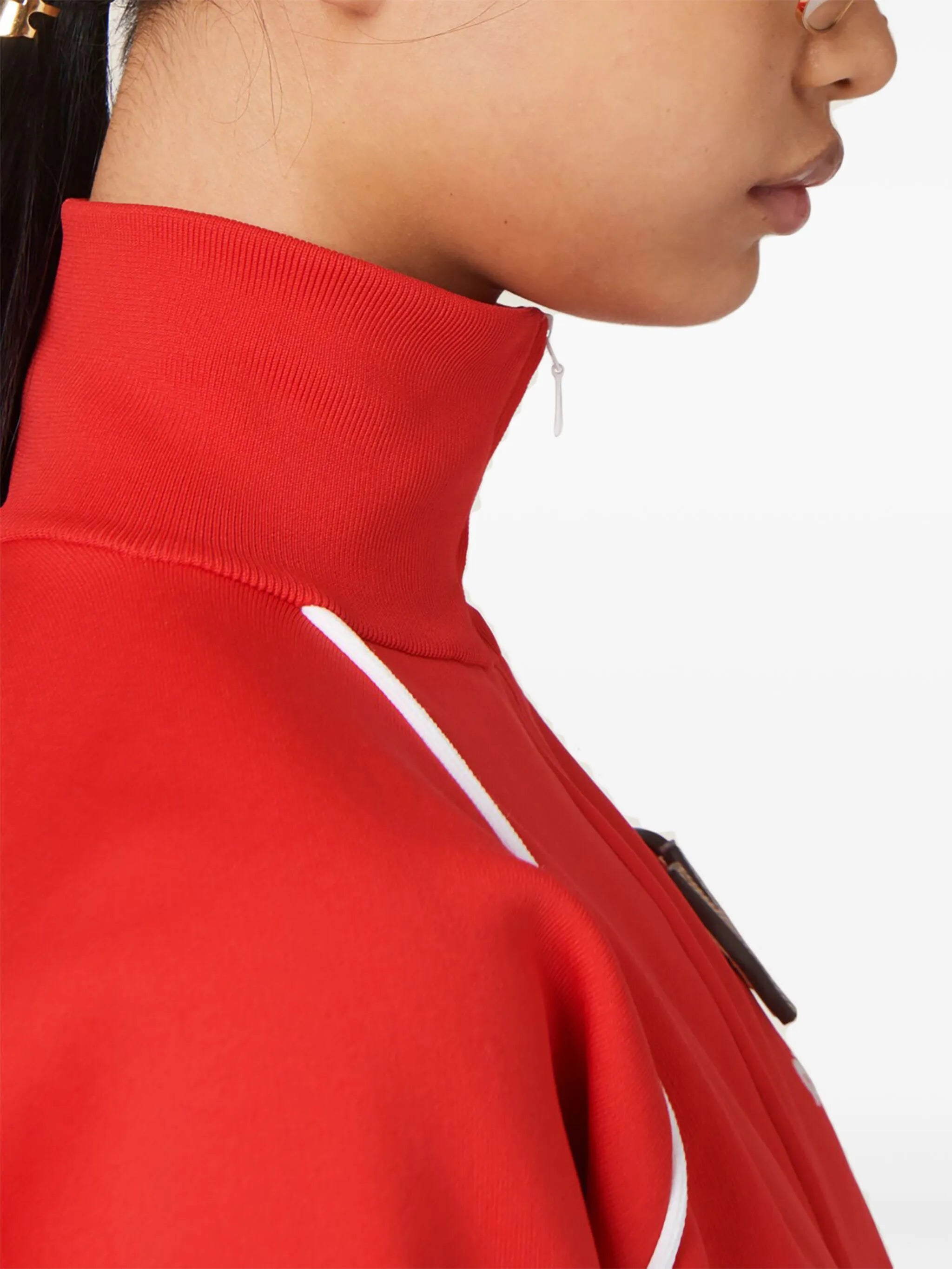 logo-embroidered fleece cardigan