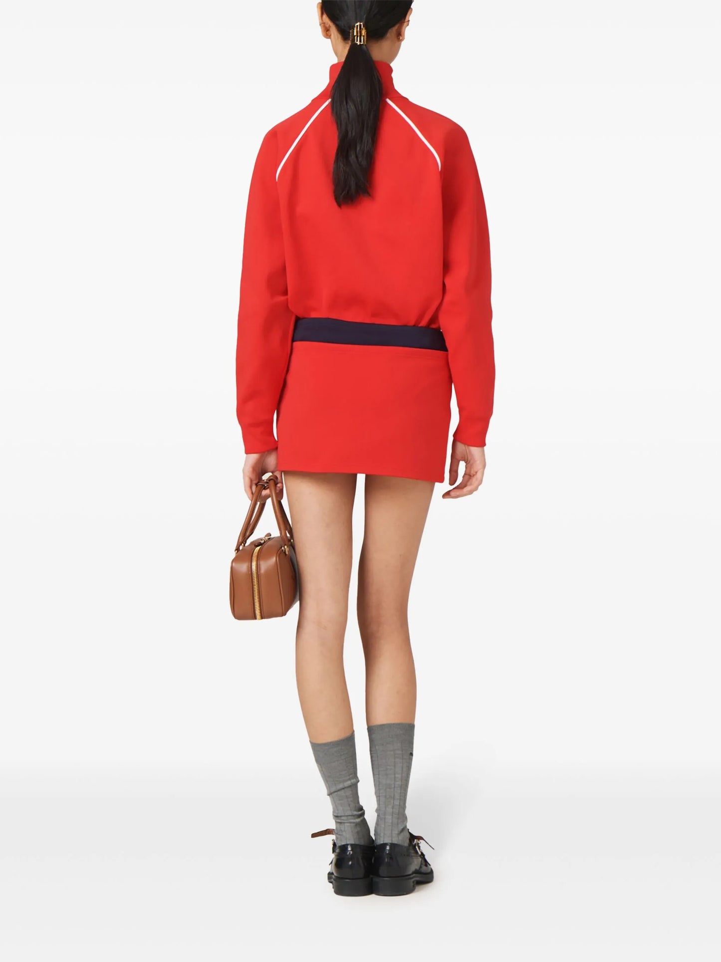 logo-embroidered fleece cardigan