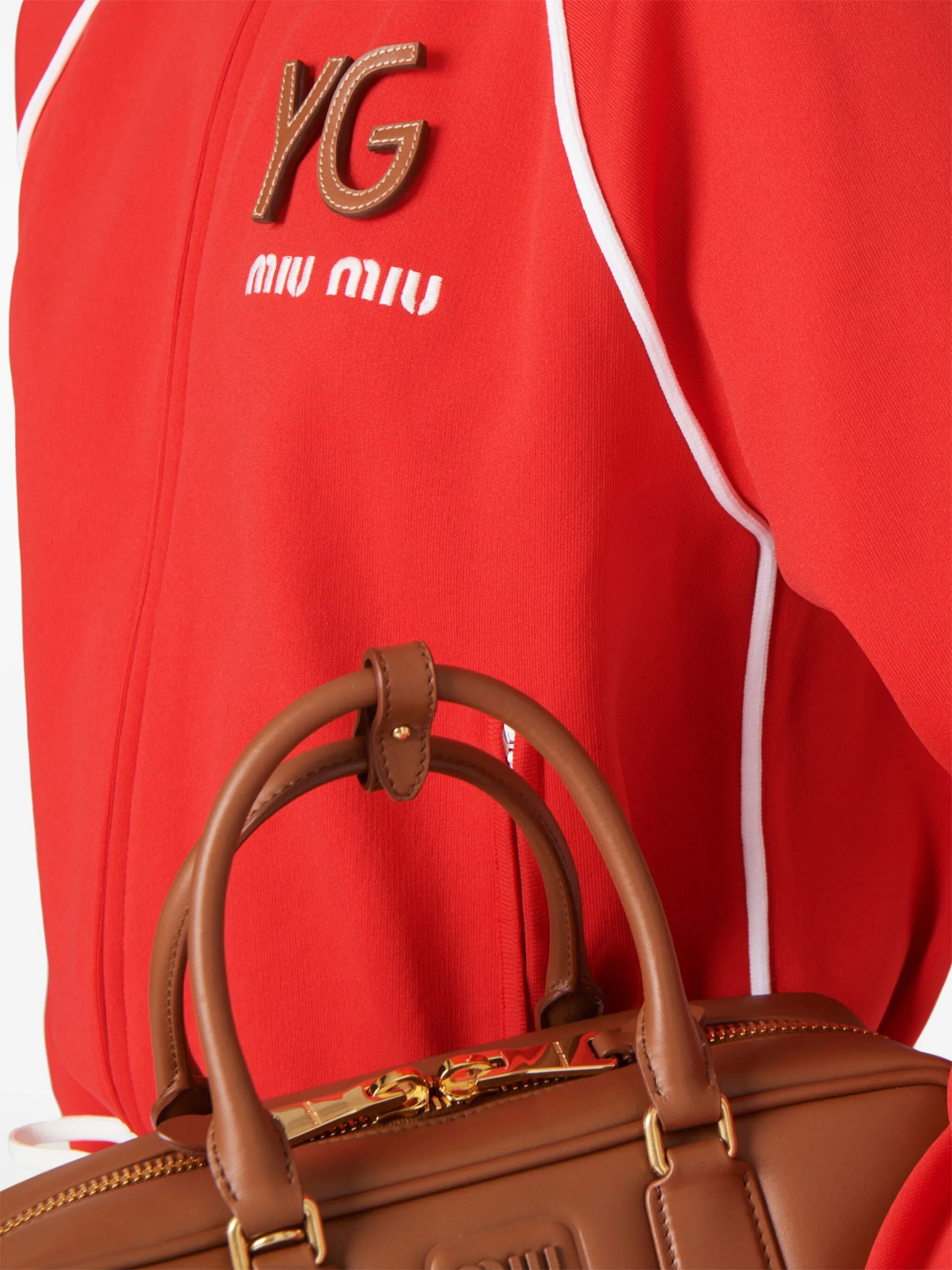 logo-embroidered fleece cardigan