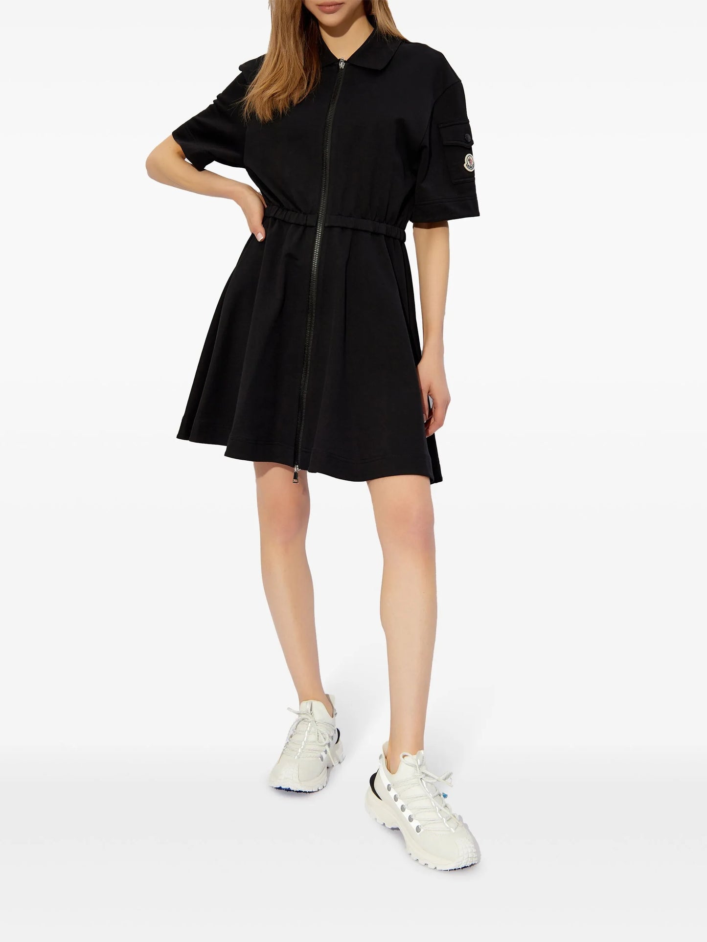zip-up cotton polo dress