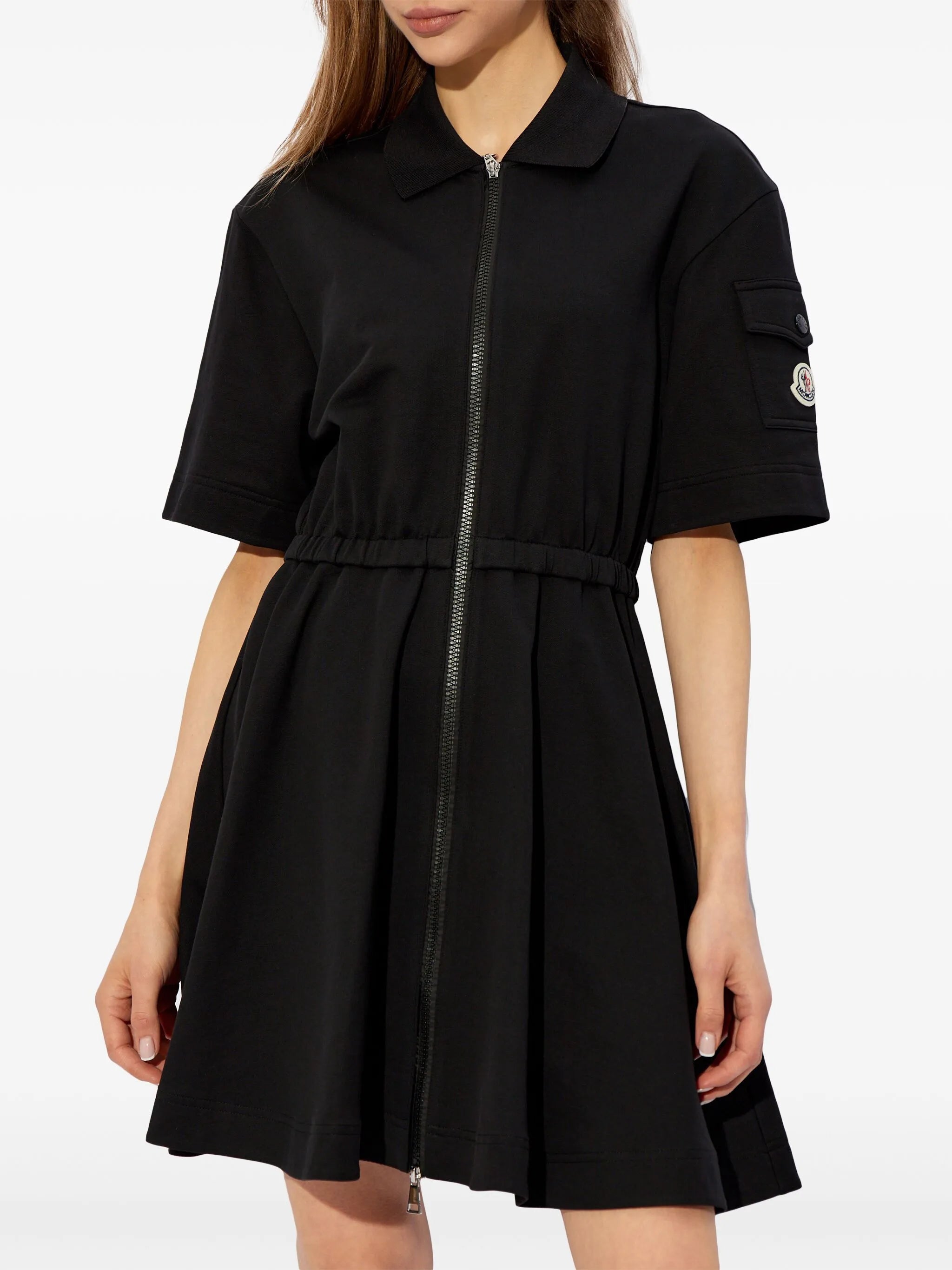 zip-up cotton polo dress