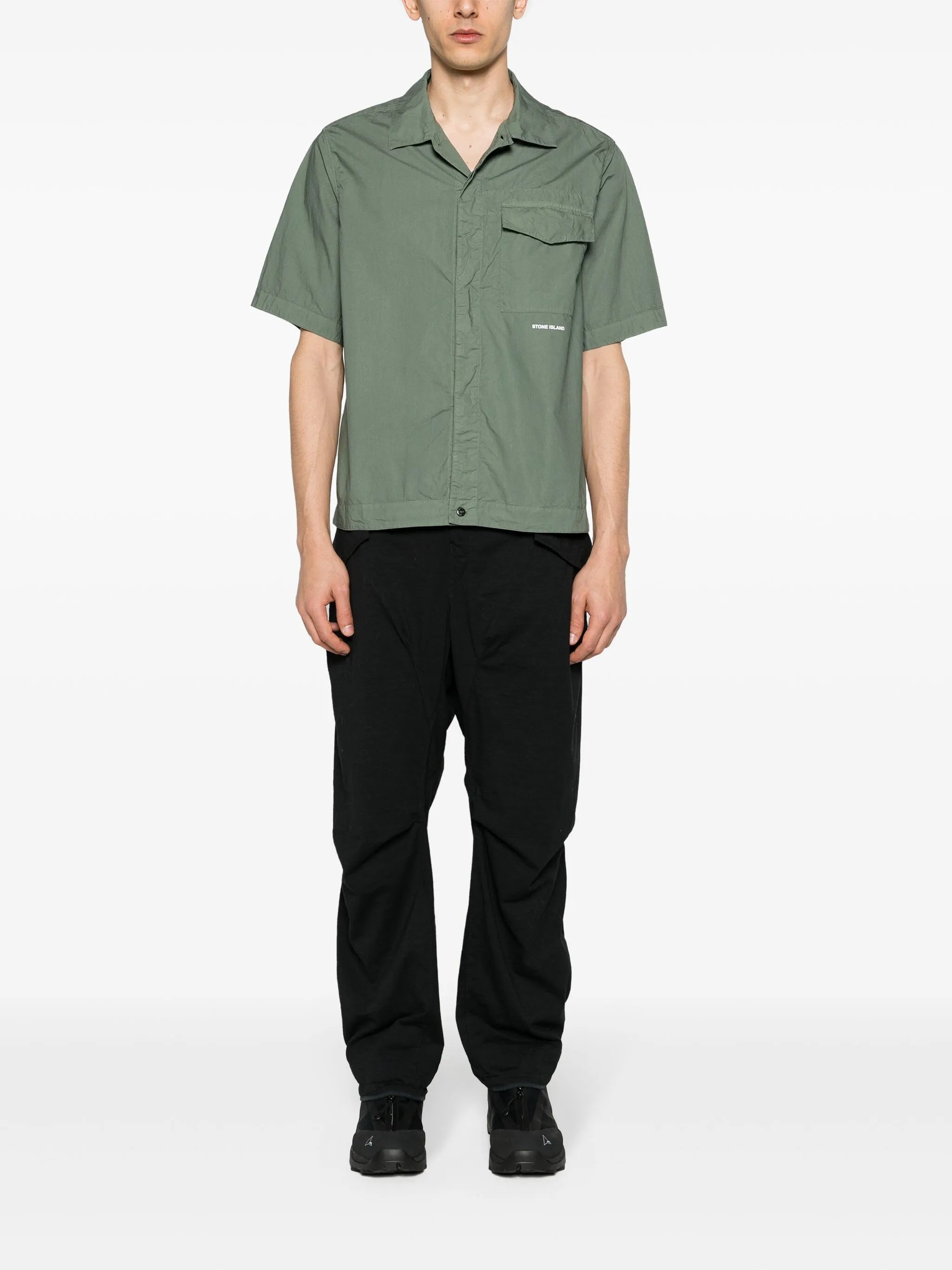 raised-logo cotton shirt