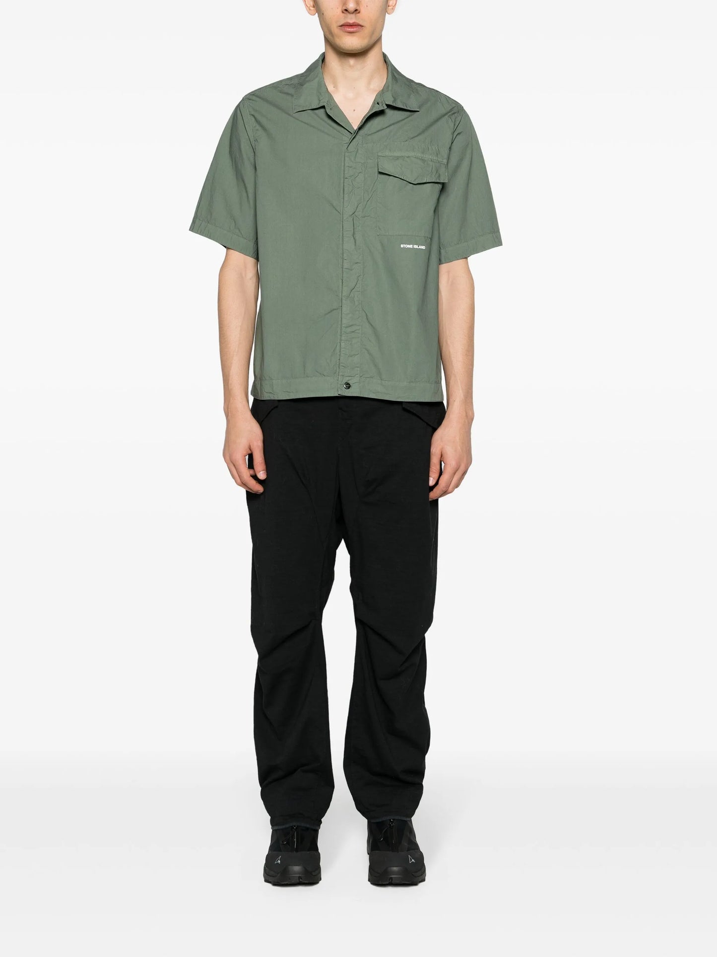 raised-logo cotton shirt