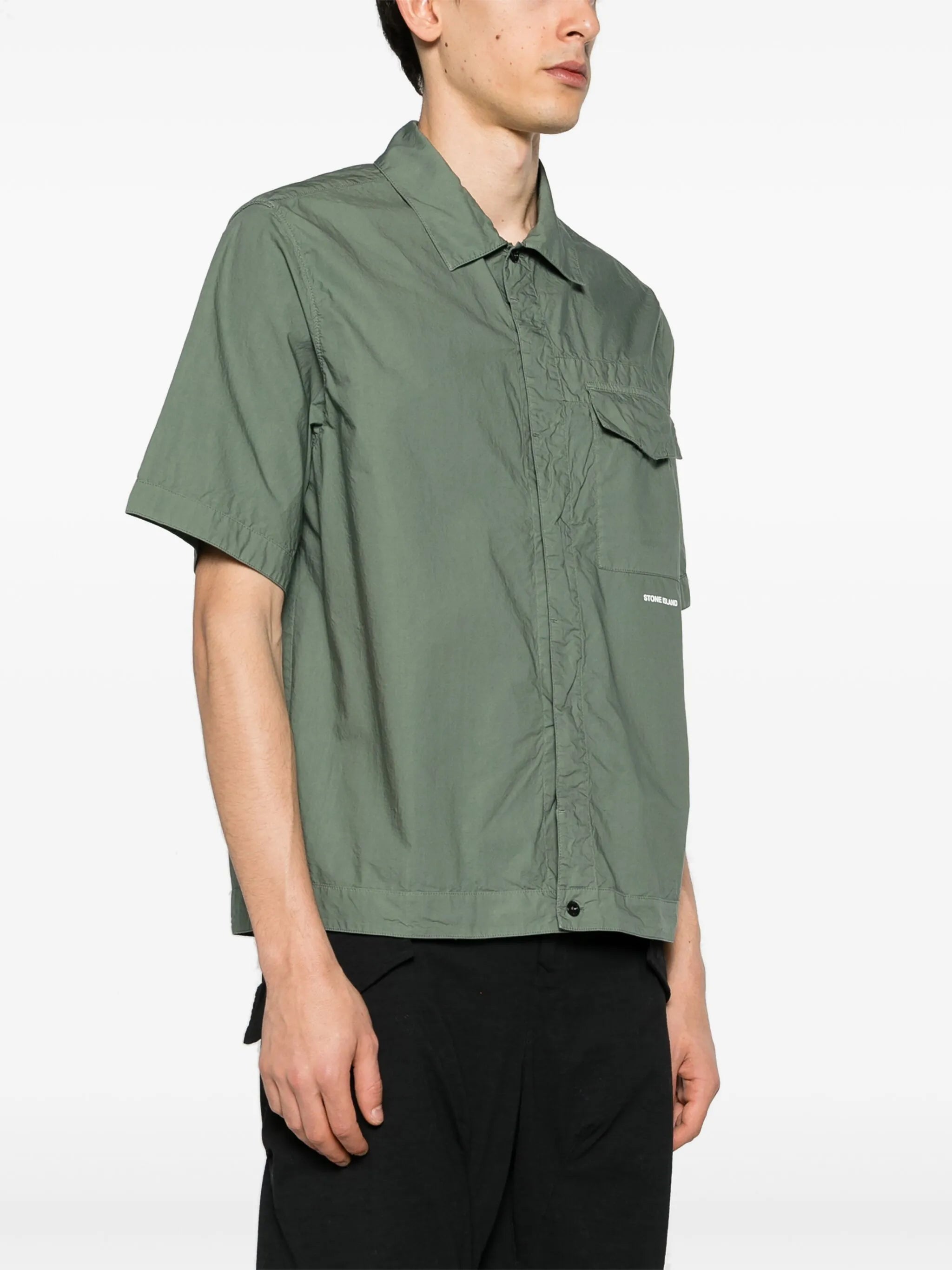 raised-logo cotton shirt