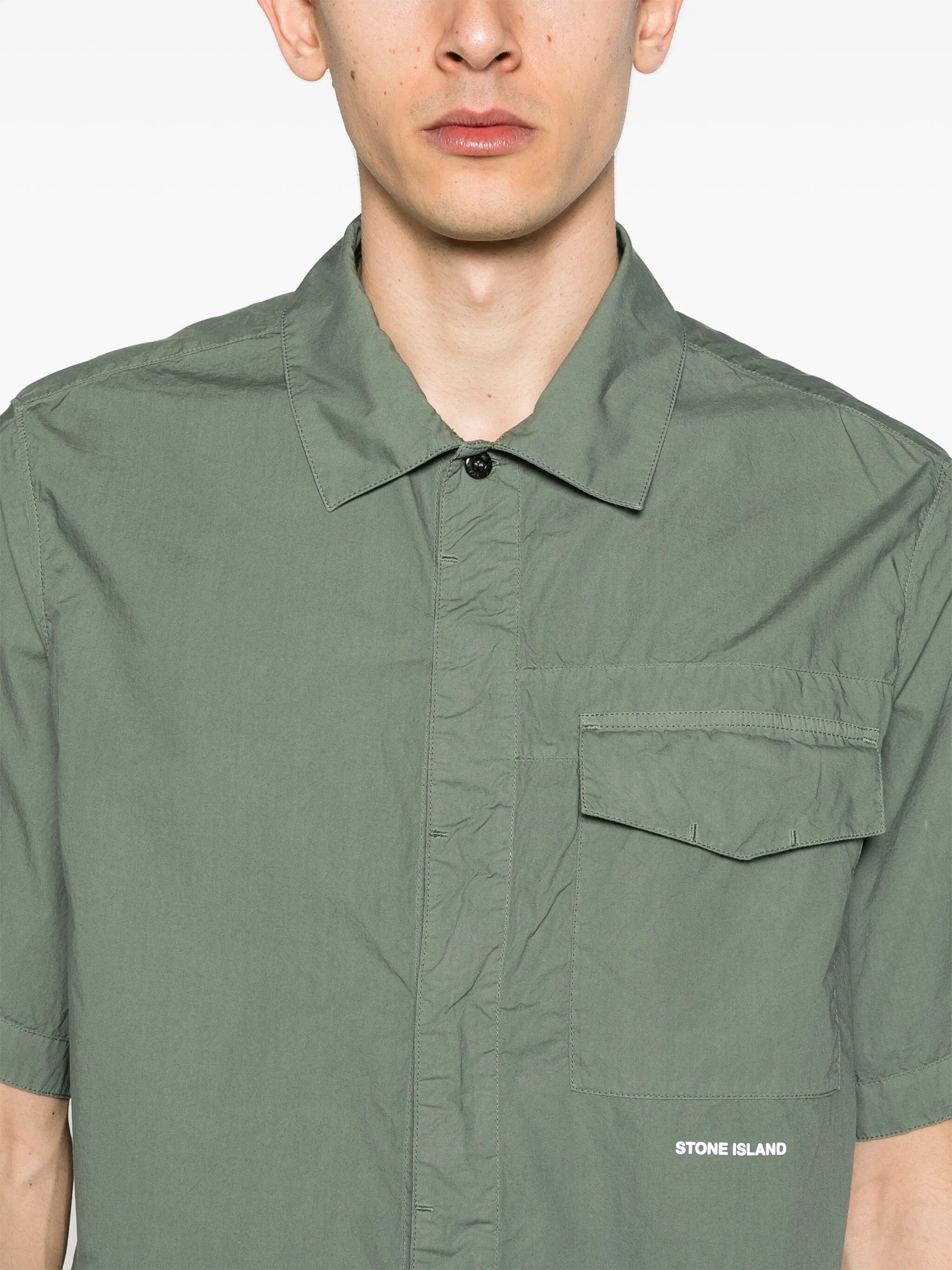 raised-logo cotton shirt