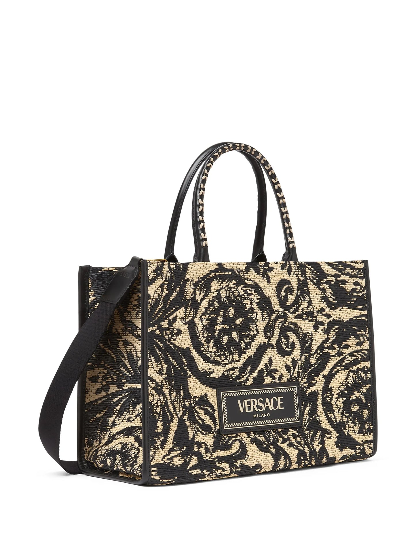 medium Barocco Athena raffia tote bag