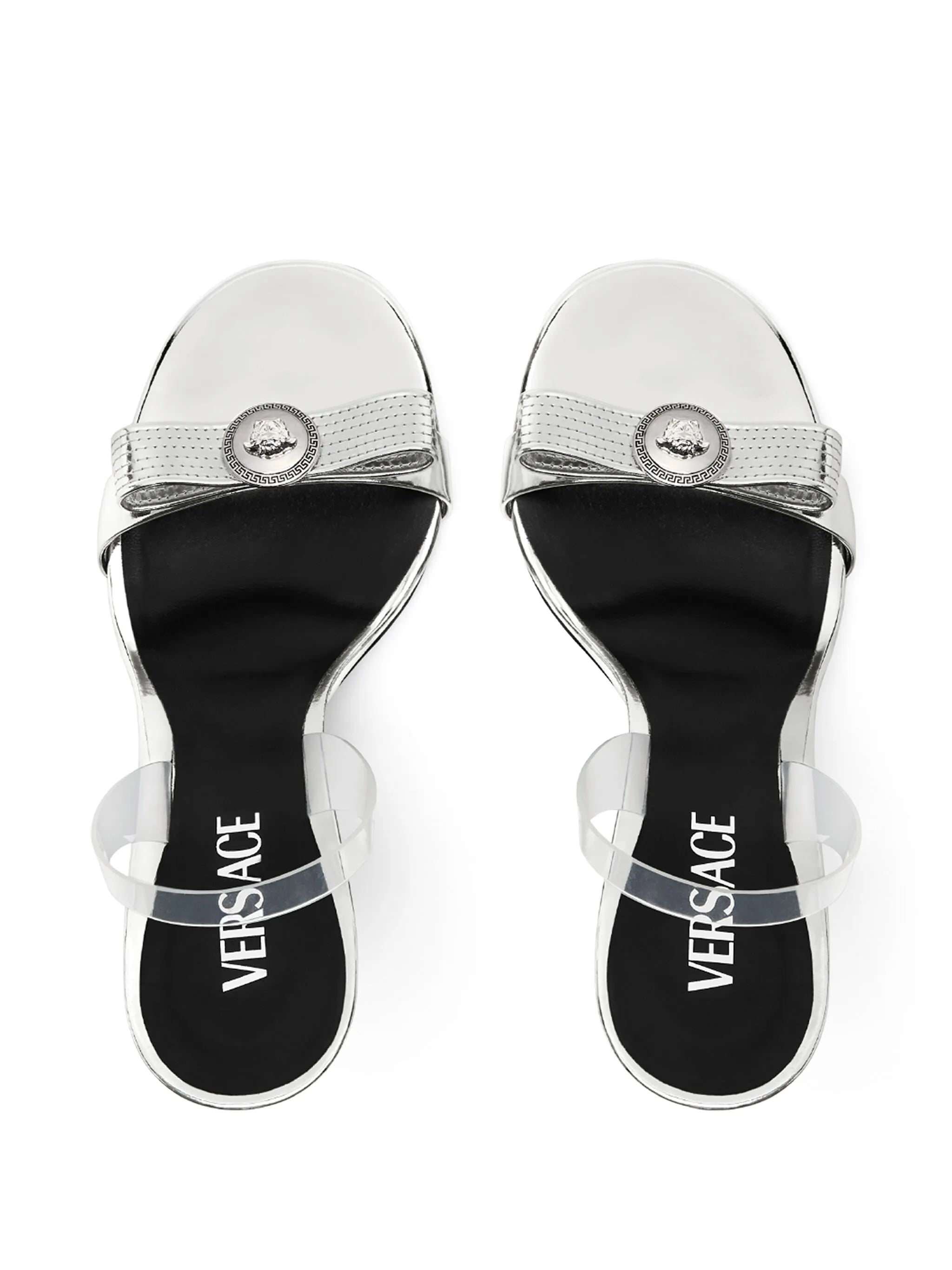 Gianni Ribbon 110mm metallic sandals